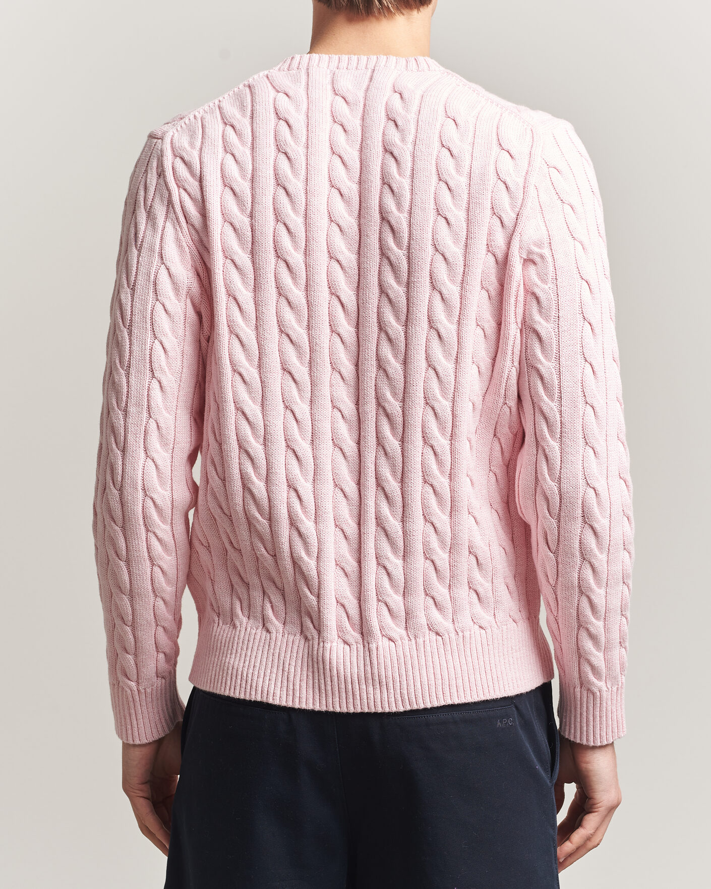 Men | Sweaters & Knitwear | Polo Ralph Lauren | Cotton Cable Pullover Ballet Pink Heather