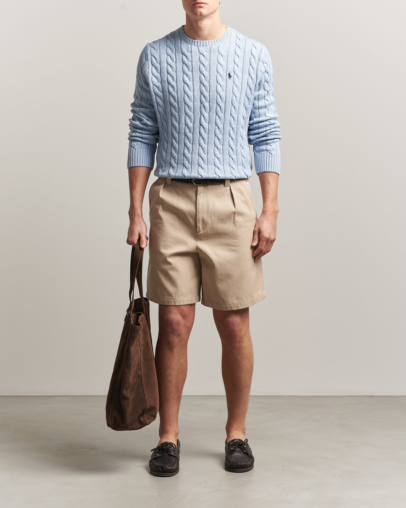 Men | Sweaters & Knitwear | Polo Ralph Lauren | Cotton Cable Pullover Blue Hyacinth Heather