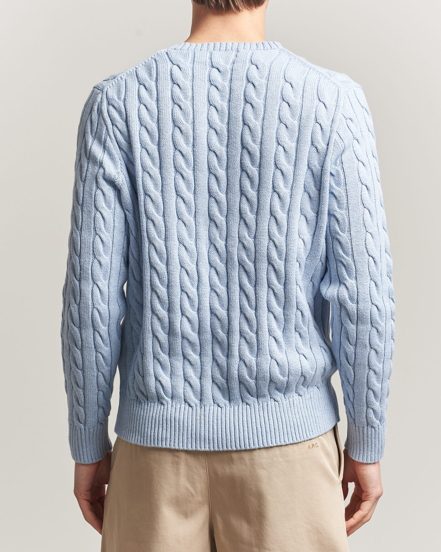 Men | Sweaters & Knitwear | Polo Ralph Lauren | Cotton Cable Pullover Blue Hyacinth Heather