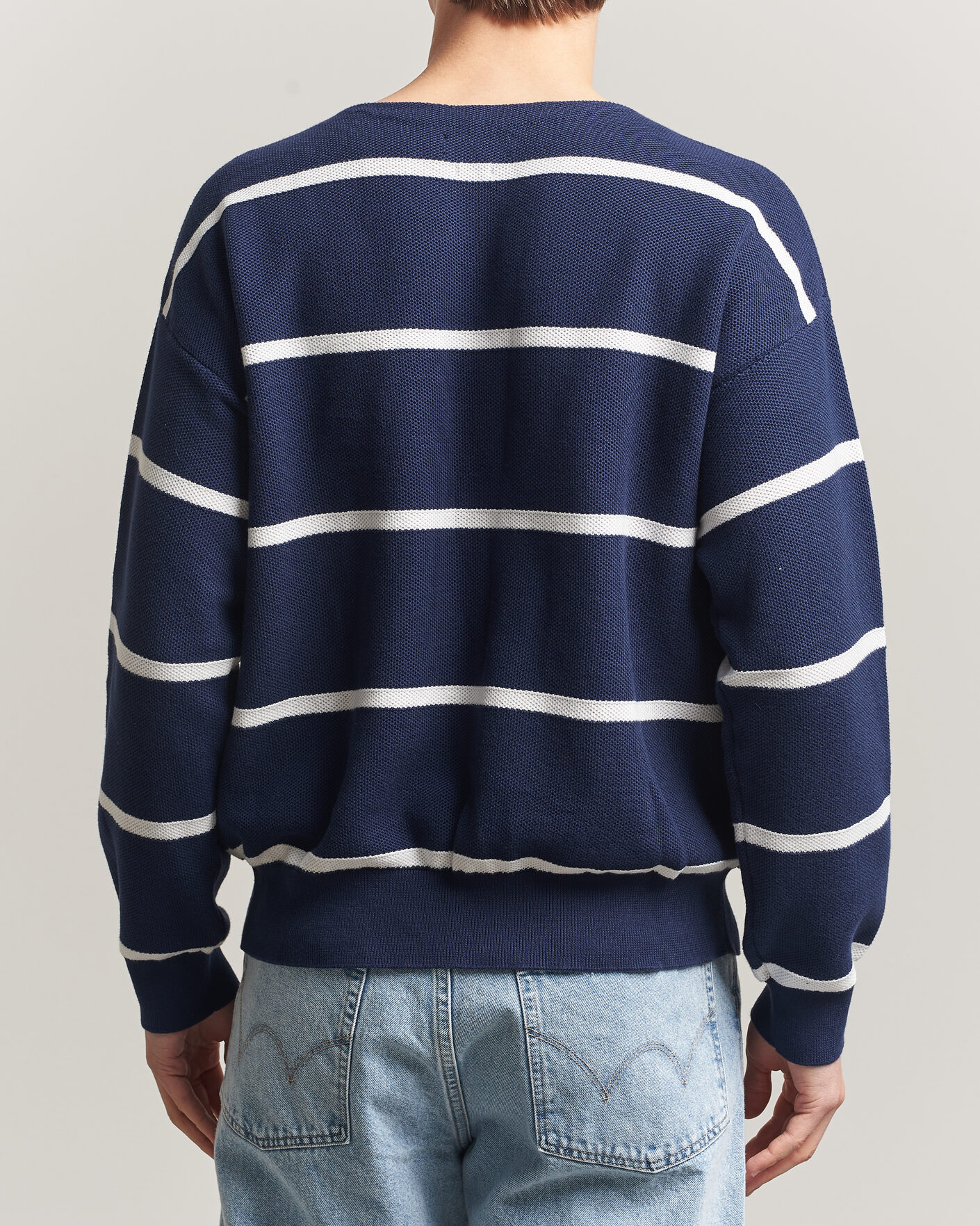 Men | Sweaters & Knitwear | Polo Ralph Lauren | Striped Boat Neck Sweater Navy Combo