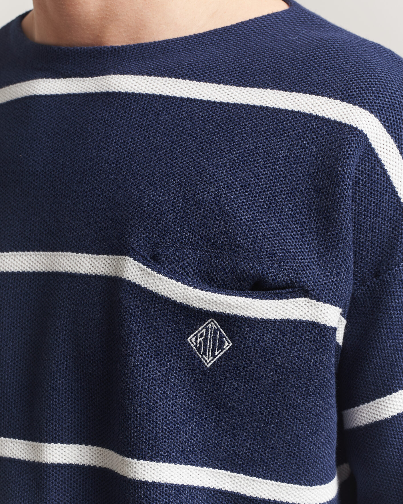 Men | Sweaters & Knitwear | Polo Ralph Lauren | Striped Boat Neck Sweater Navy Combo