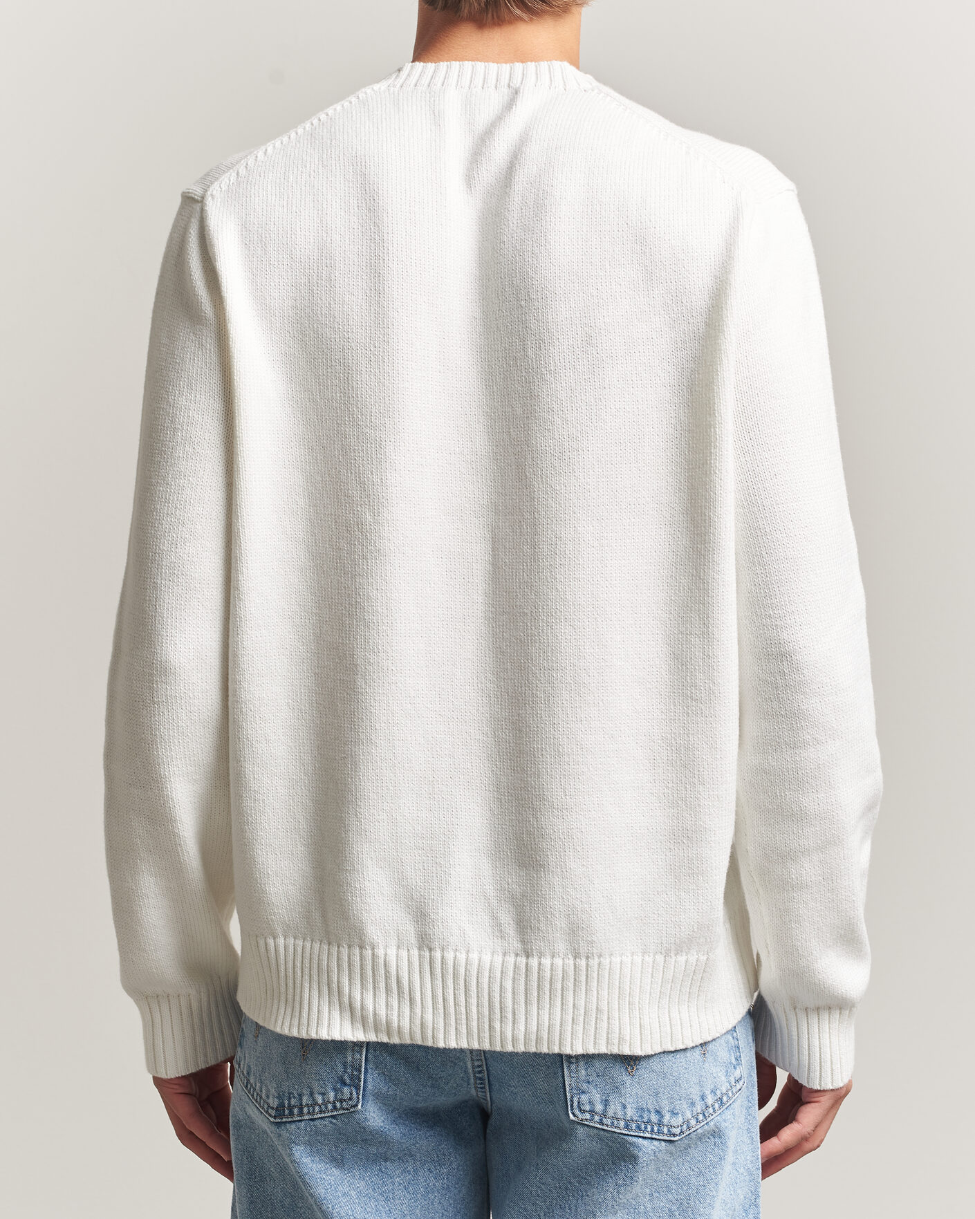 Men | Sweaters & Knitwear | Polo Ralph Lauren | Newport Bear Cotton/Linen Sweater Deckwash White
