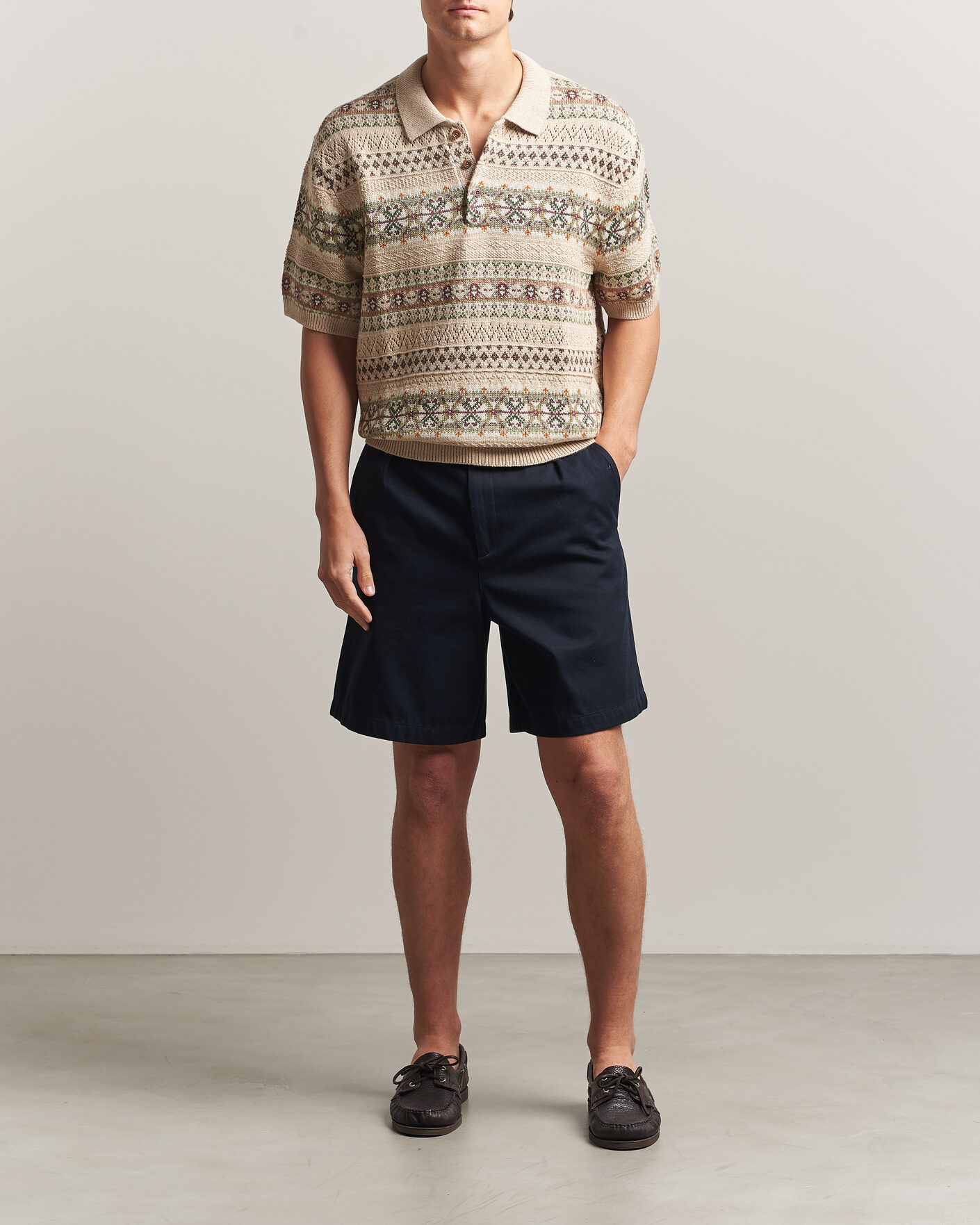 Men | Polo Shirts | Polo Ralph Lauren | Cotton/Linen Fairisle Polo Tan Combo