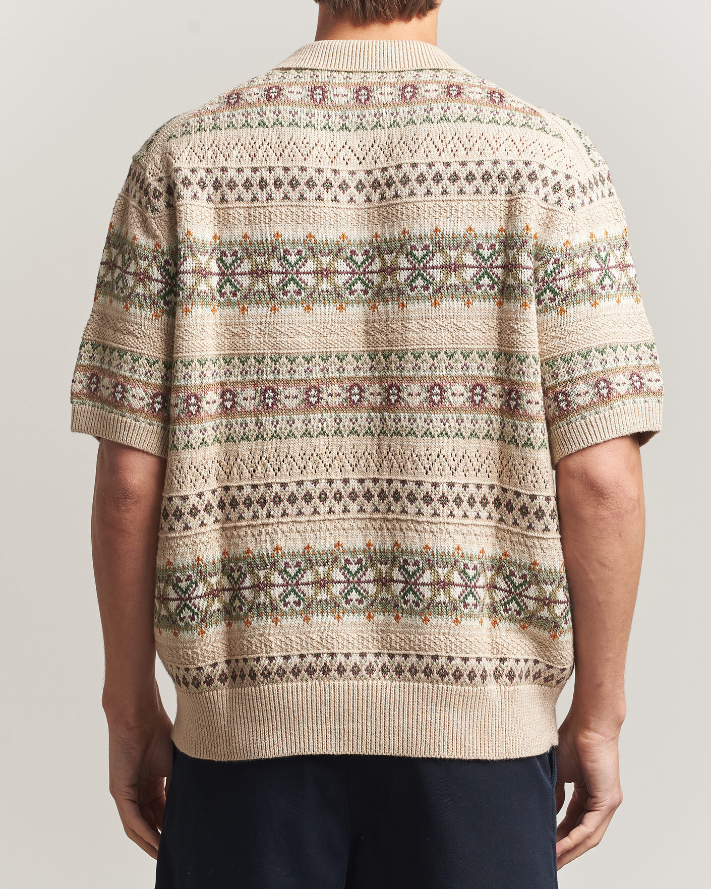 Men | Sweaters & Knitwear | Polo Ralph Lauren | Cotton/Linen Fairisle Polo Tan Combo
