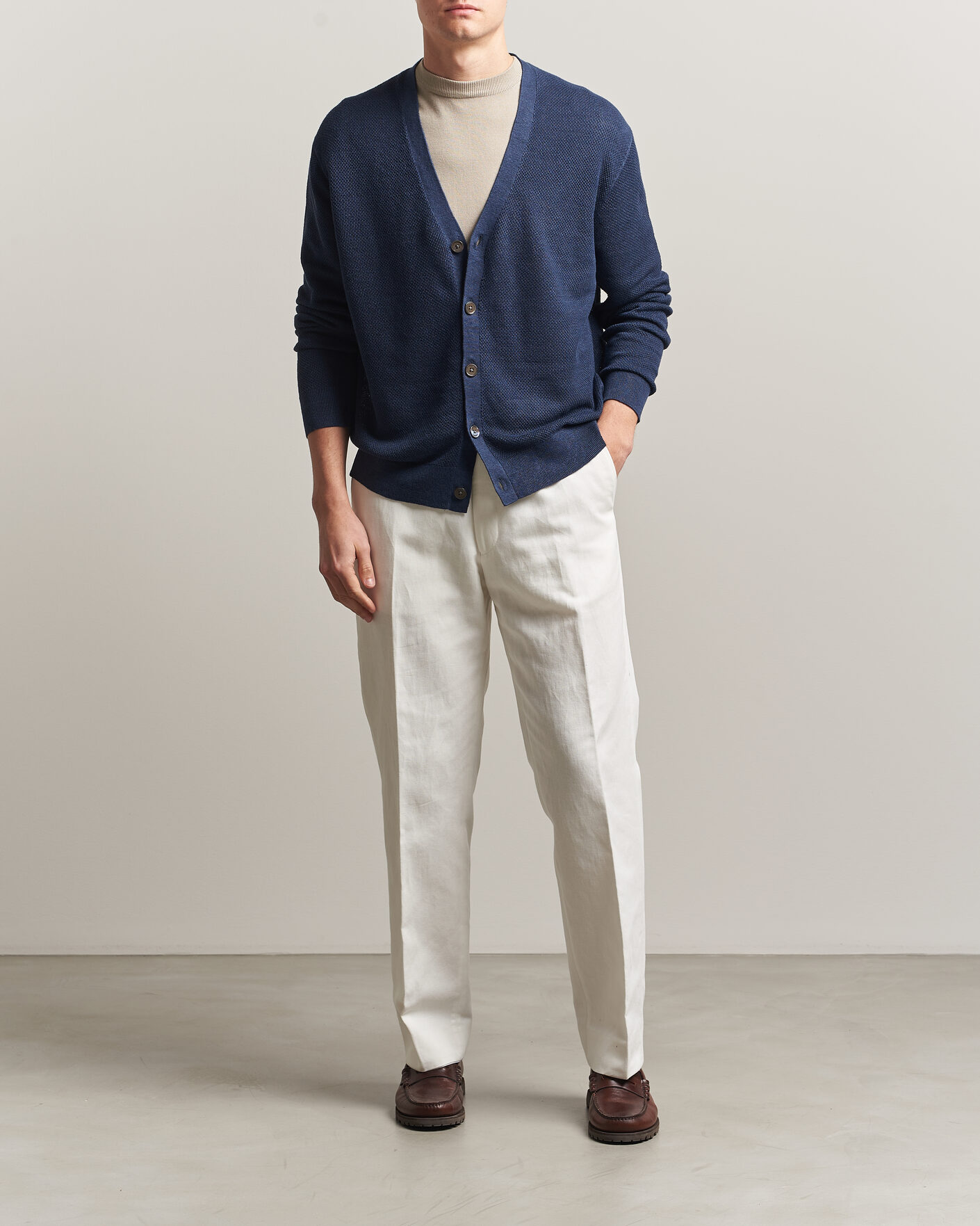 Men | Sweaters & Knitwear | Polo Ralph Lauren | Linen Cardigan Newport Navy