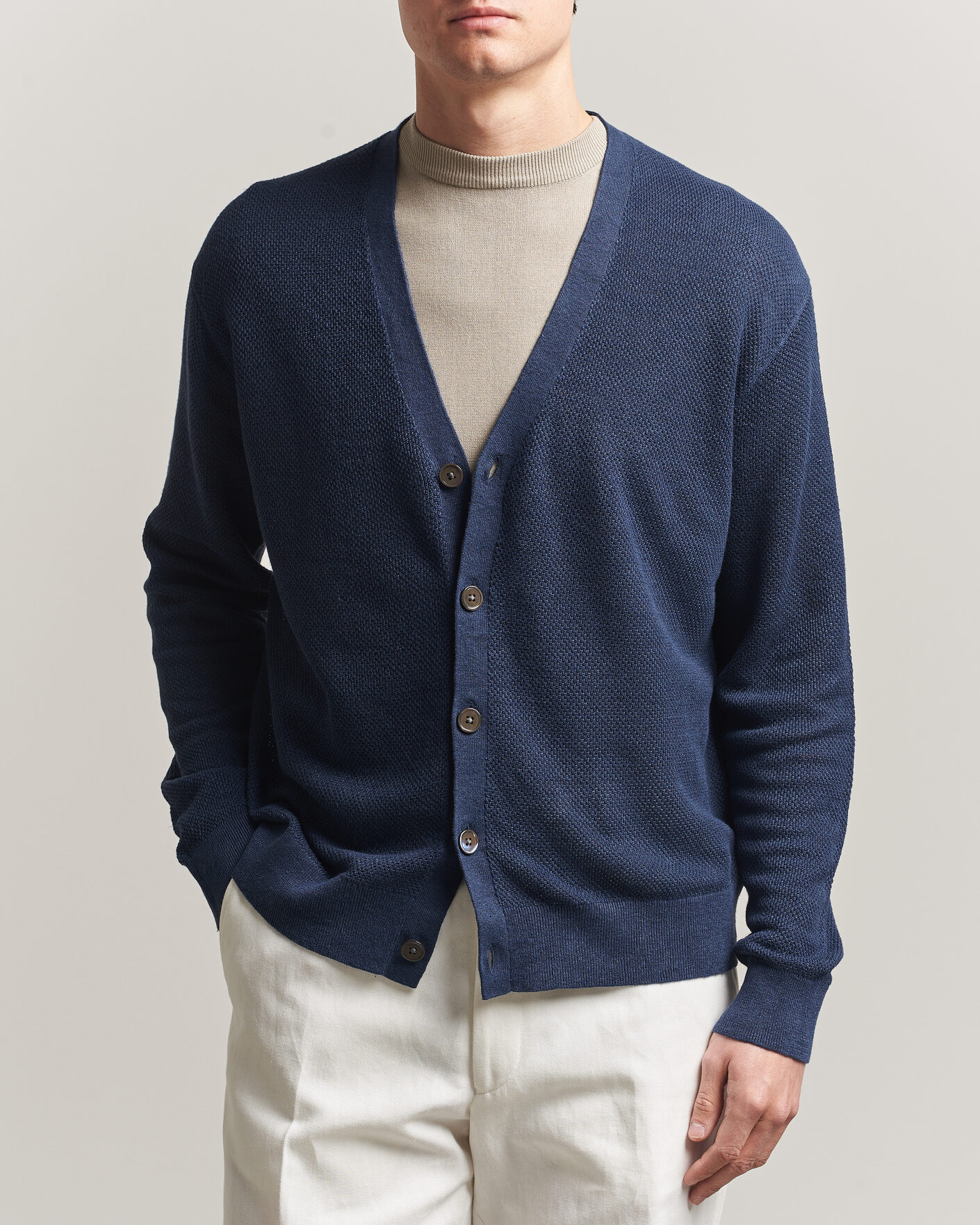 Polo Ralph Lauren Linen Cardigan Newport Navy at CareOfCarl.com