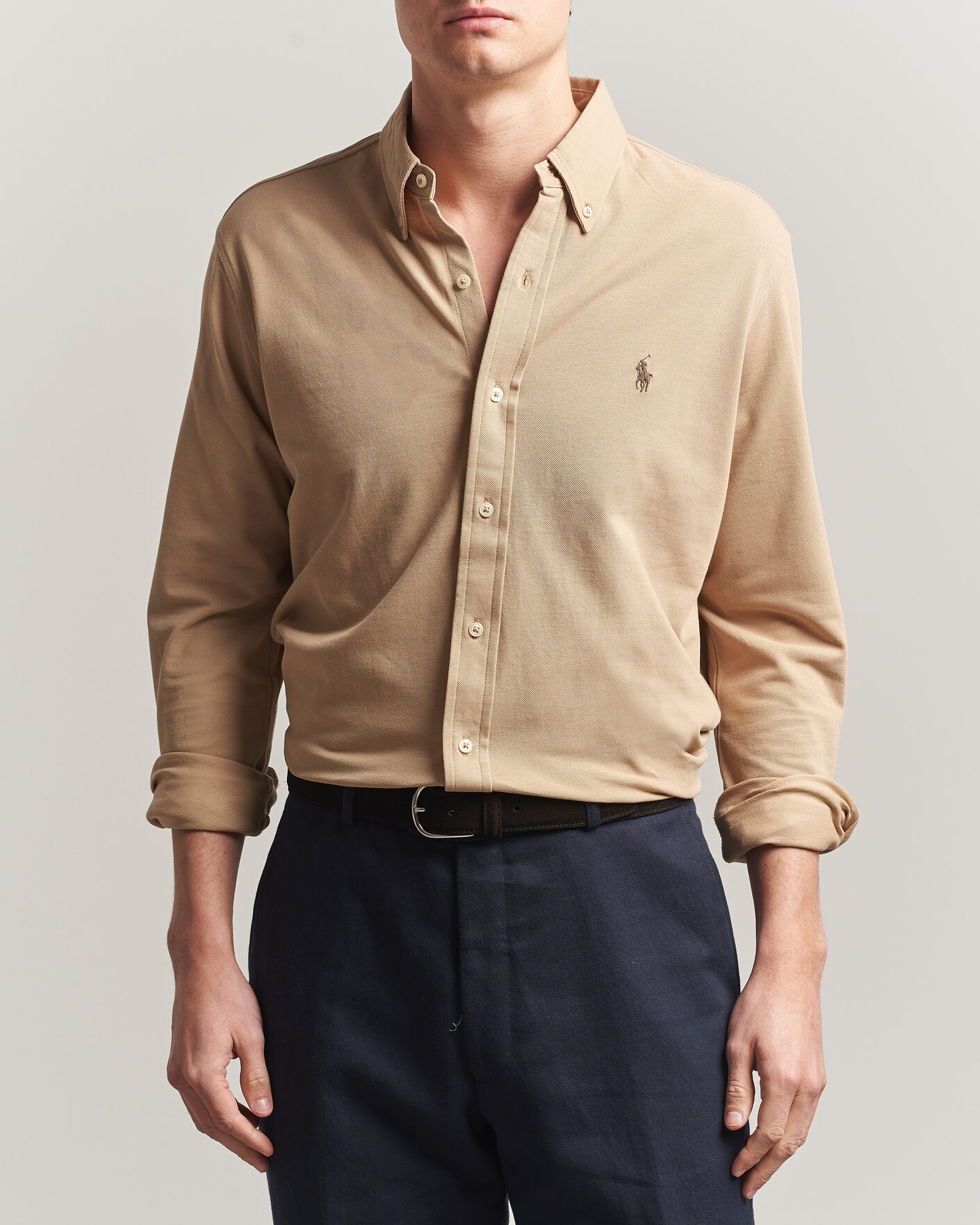 Men | Shirts | Polo Ralph Lauren | Featherweight Mesh Shirt Vintage Khaki