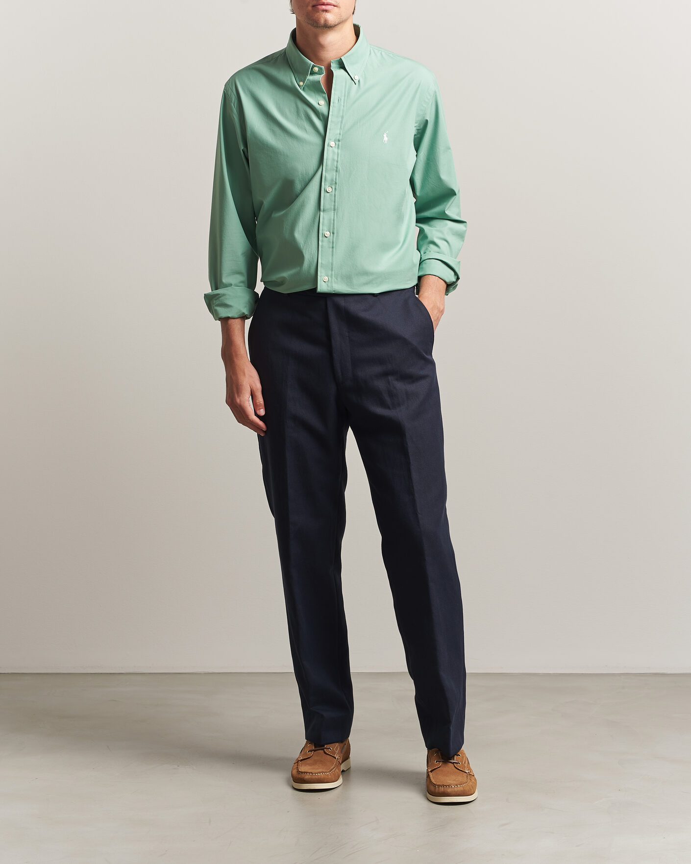 Men | Shirts | Polo Ralph Lauren | Custom Fit Poplin Shirt Faded Mint