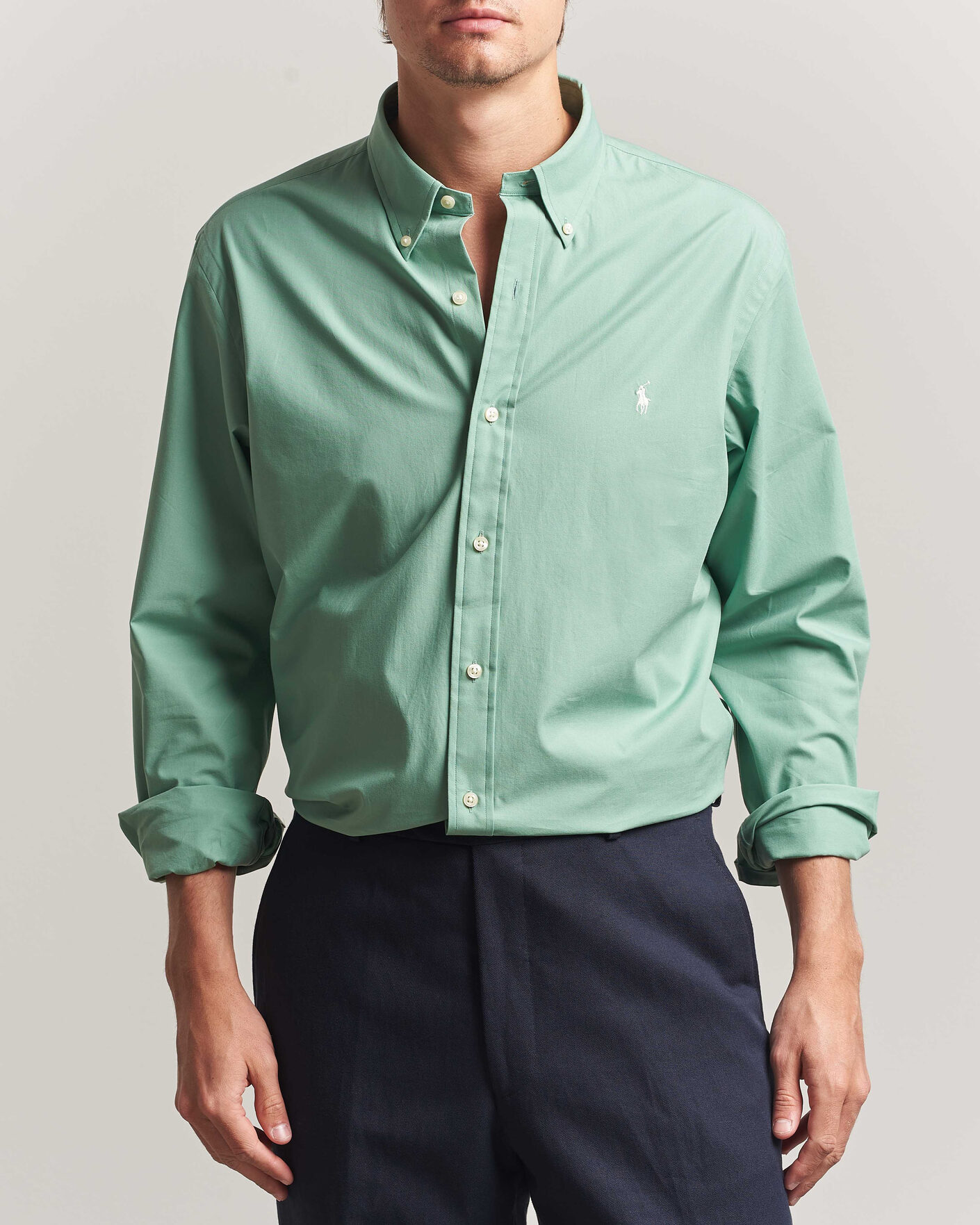 Men | Shirts | Polo Ralph Lauren | Custom Fit Poplin Shirt Faded Mint