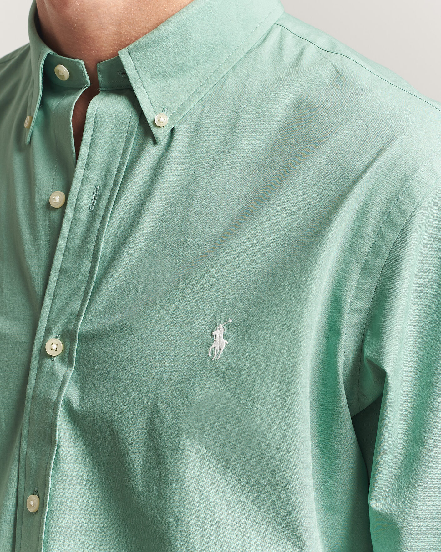 Men | Shirts | Polo Ralph Lauren | Custom Fit Poplin Shirt Faded Mint