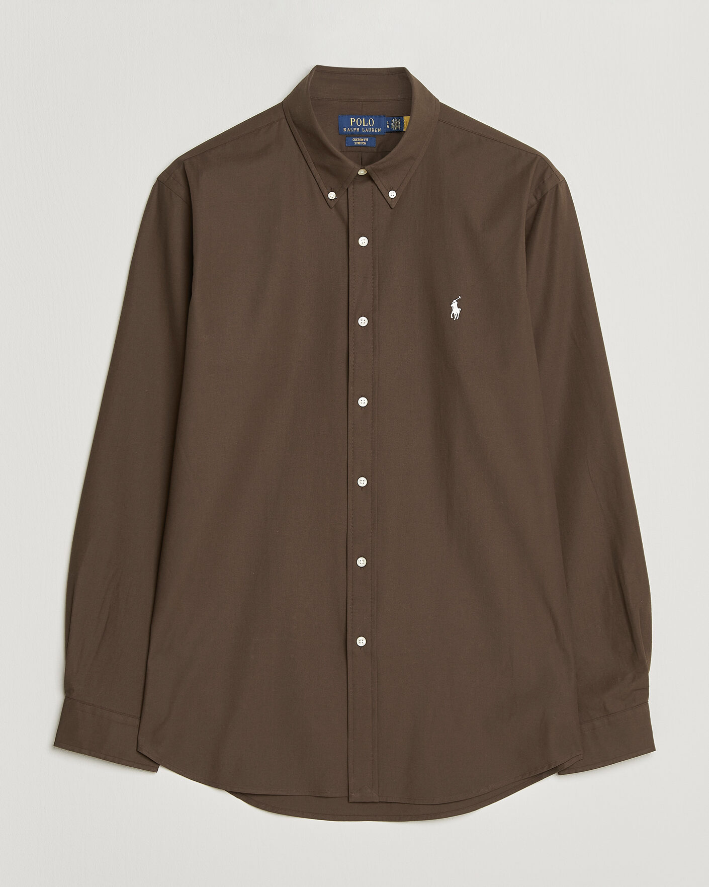 Men | Shirts | Polo Ralph Lauren | Custom Fit Poplin Shirt Nutmeg Brown