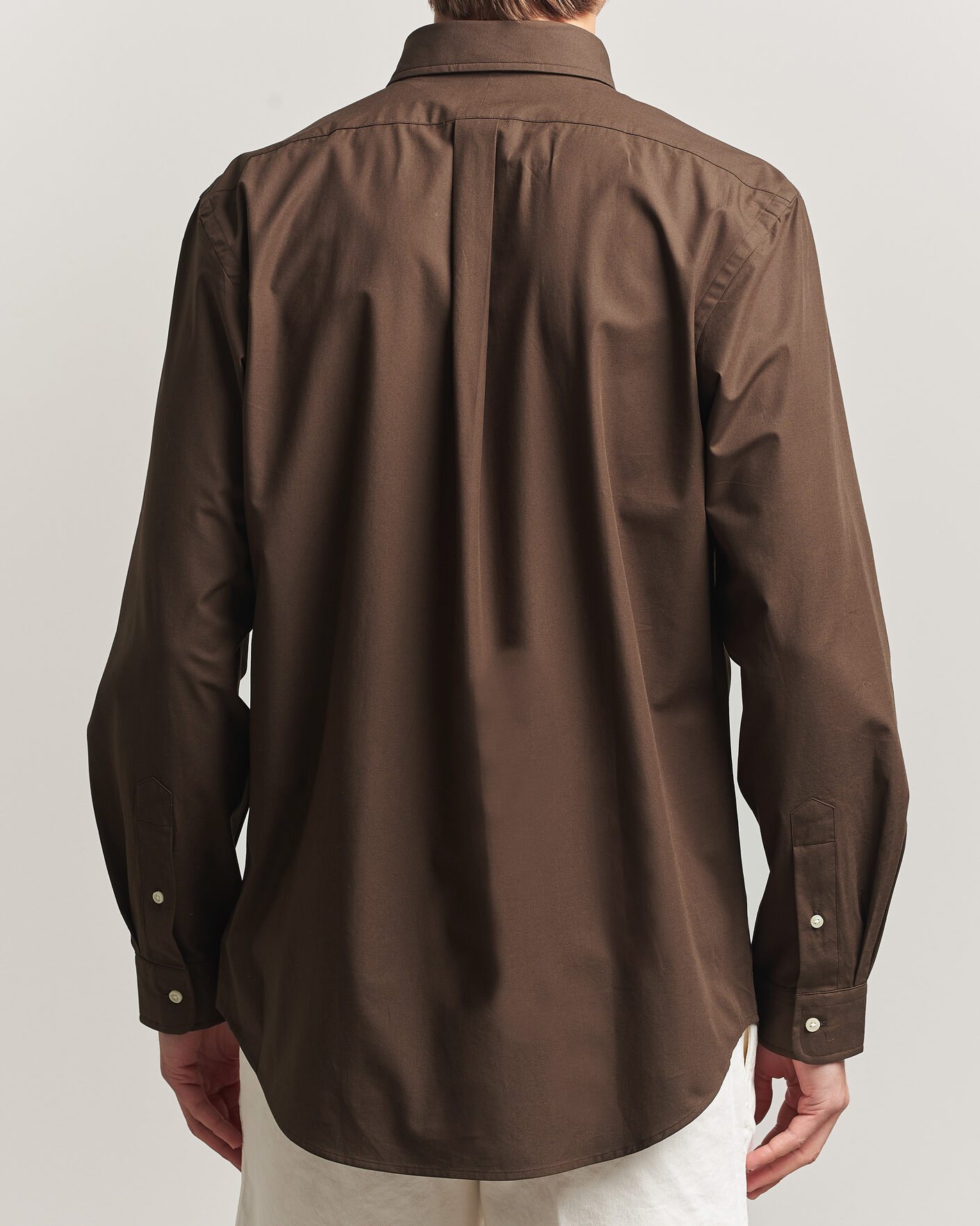 Men | Shirts | Polo Ralph Lauren | Custom Fit Poplin Shirt Nutmeg Brown