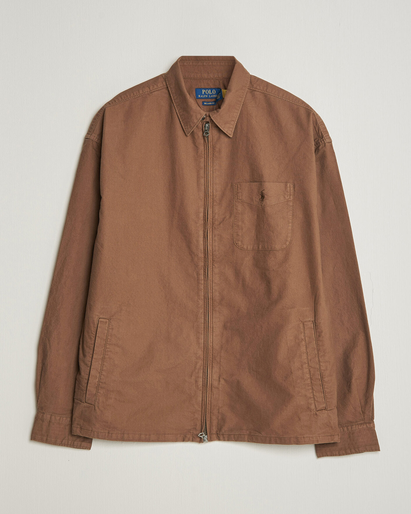 louren シャツ　ブラウン Polo Ralph Lauren Osaca Oxford Zip Overshirt Chestnut at
