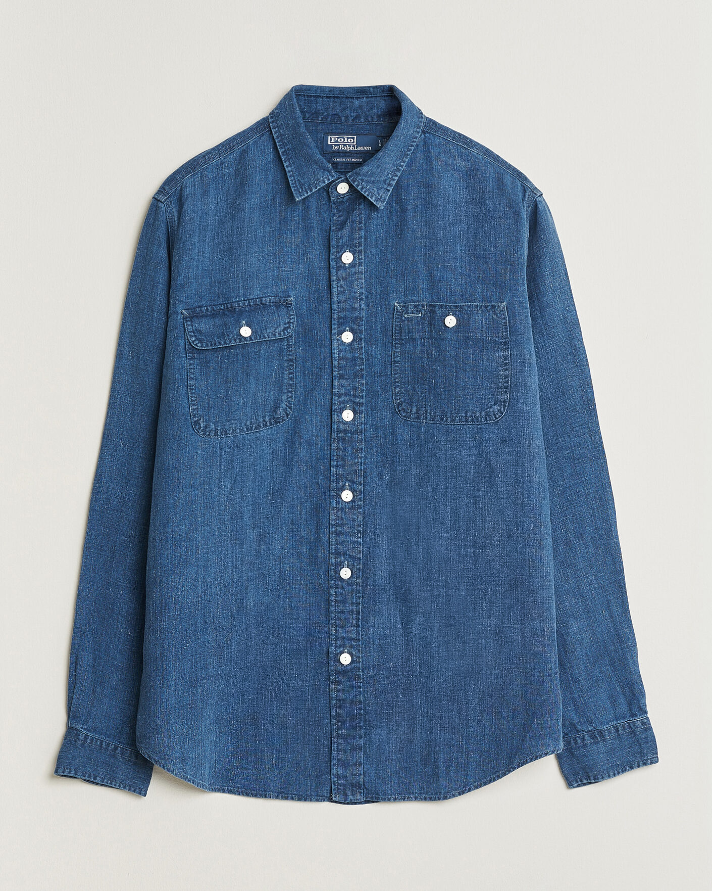 Men | Shirts | Polo Ralph Lauren | Indigo/Linen Western Shirt Medium Wash
