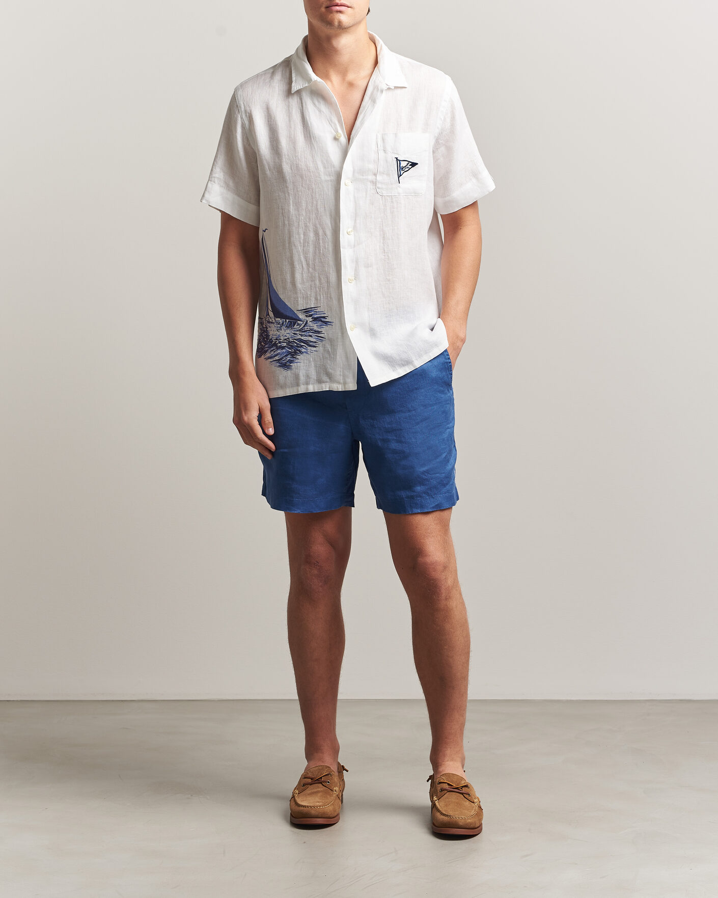Men | Shirts | Polo Ralph Lauren | Linen Camp Shirt Vintage Nautical Sail