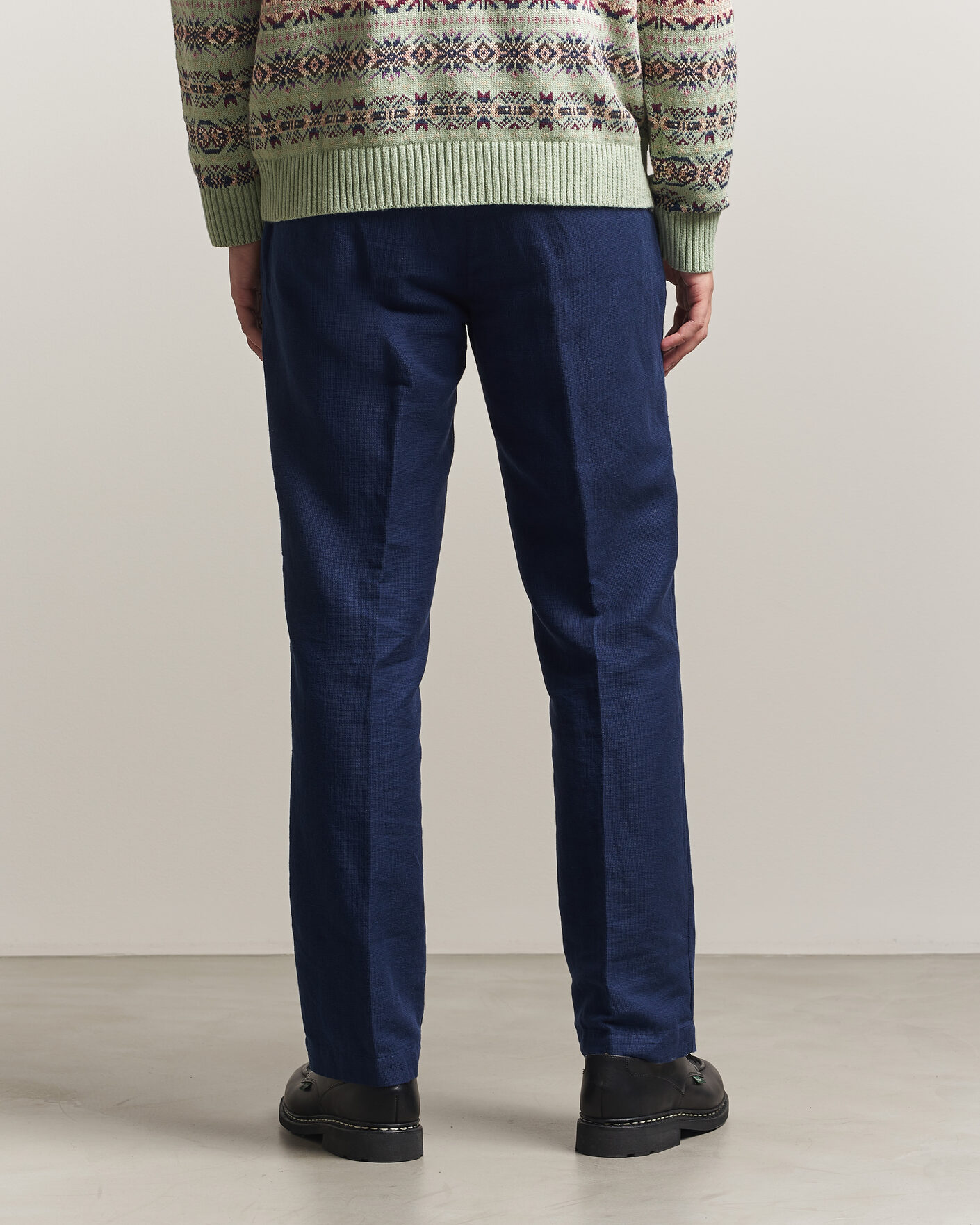 Men | Trousers | Polo Ralph Lauren | Cotton/Linen Houndstooth Pants Newport Navy
