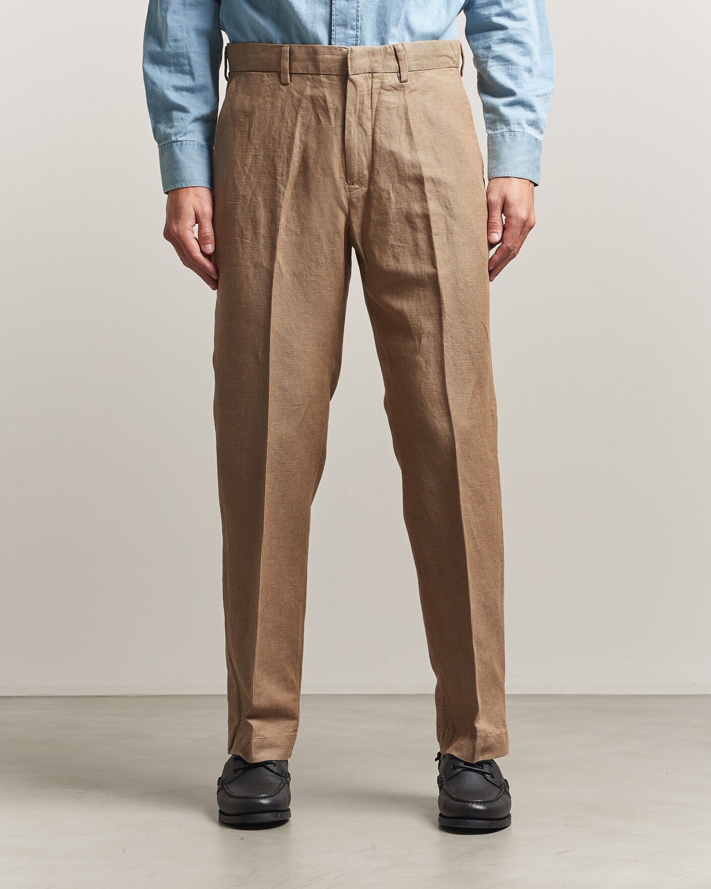 Polo Ralph Lauren Cotton/Linen Houndstooth Pants Vintage Khaki at