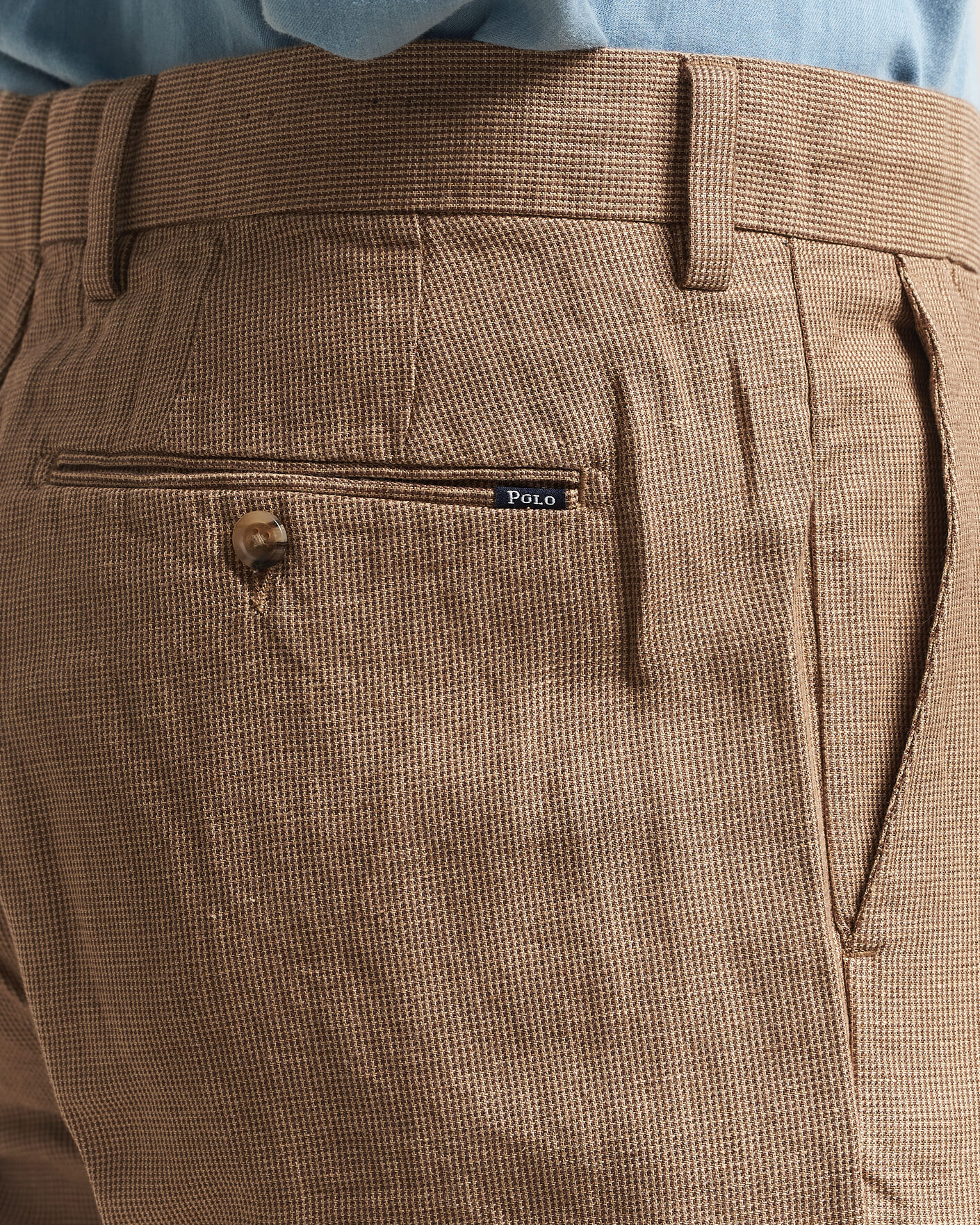 Men | Trousers | Polo Ralph Lauren | Cotton/Linen Houndstooth Pants Vintage Khaki