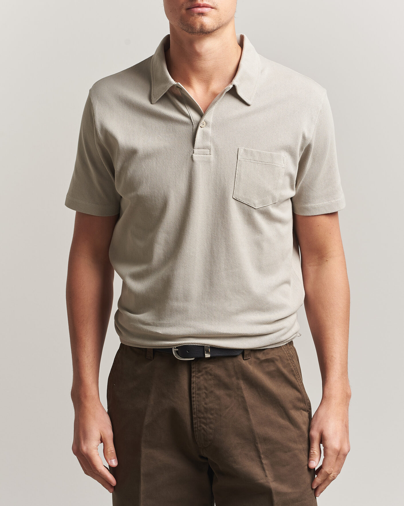 Men | Polo Shirts | Sunspel | Riviera Polo Shirt Ash