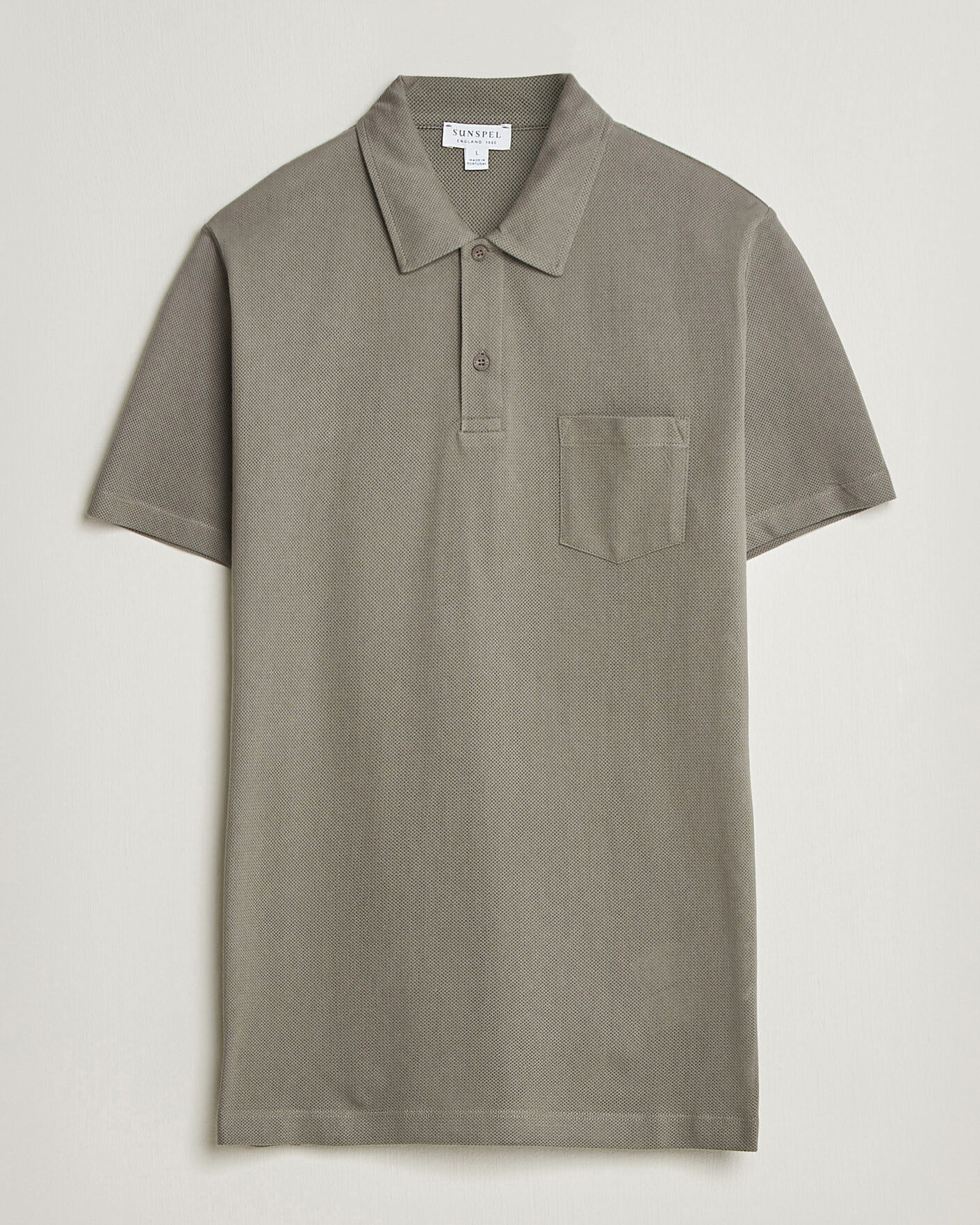 Men | Polo Shirts | Sunspel | Riviera Polo Shirt Fossil Grey