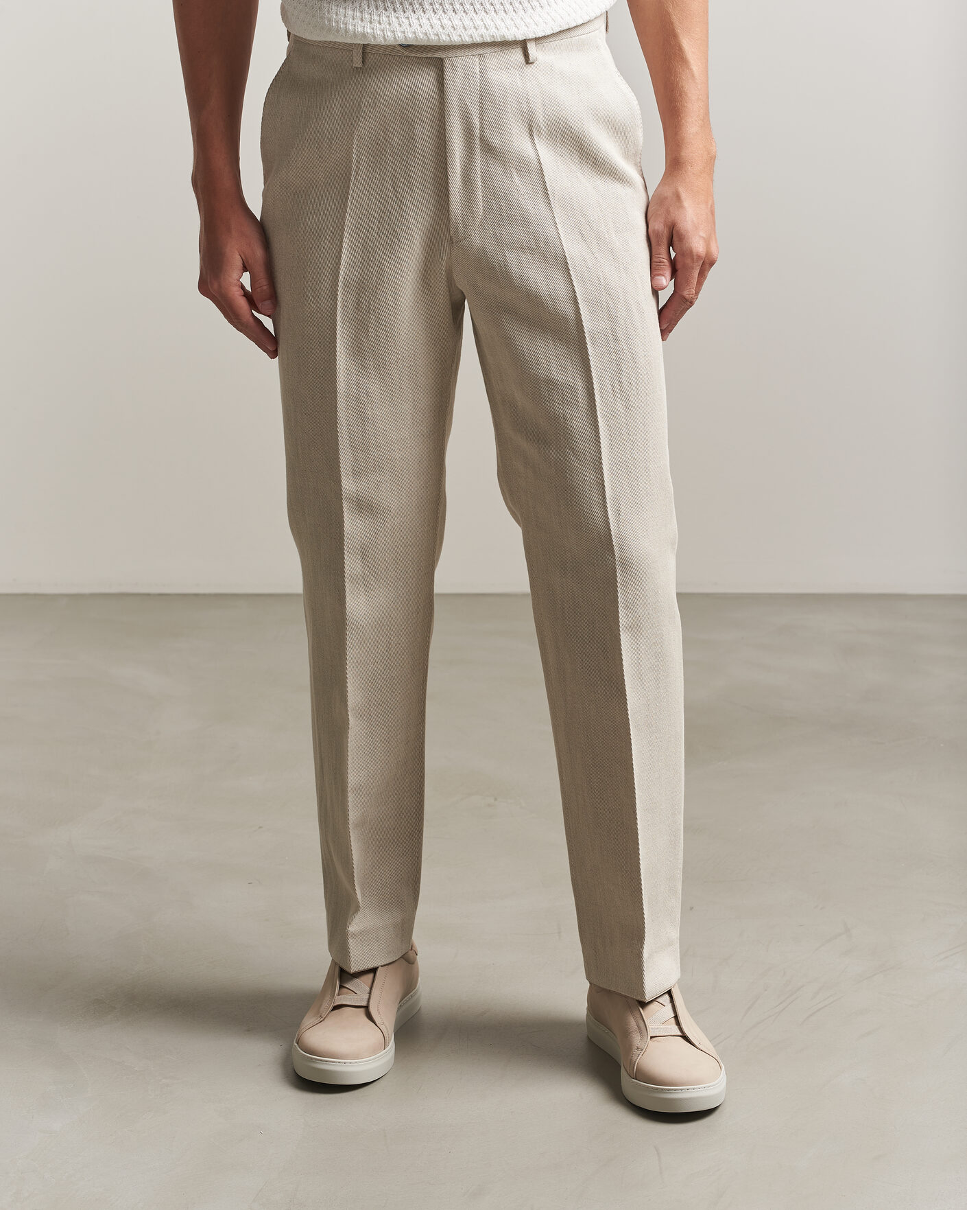 Men | Sneakers | Myrqvist | Alnö Monochrome II Sneakers Beige Nubuck