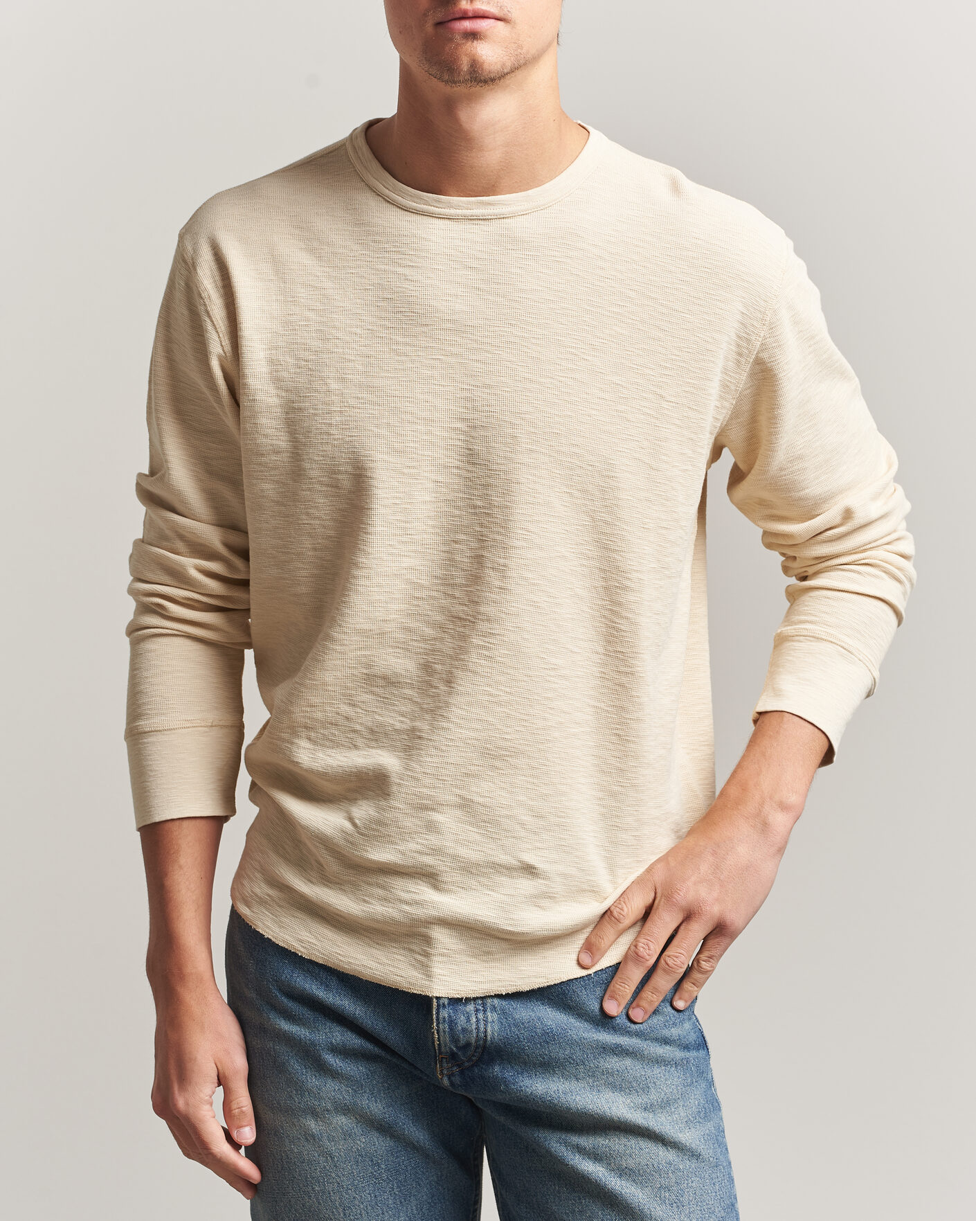 Sunflower Long Sleeve Waffle Tee Beige at CareOfCarl.com