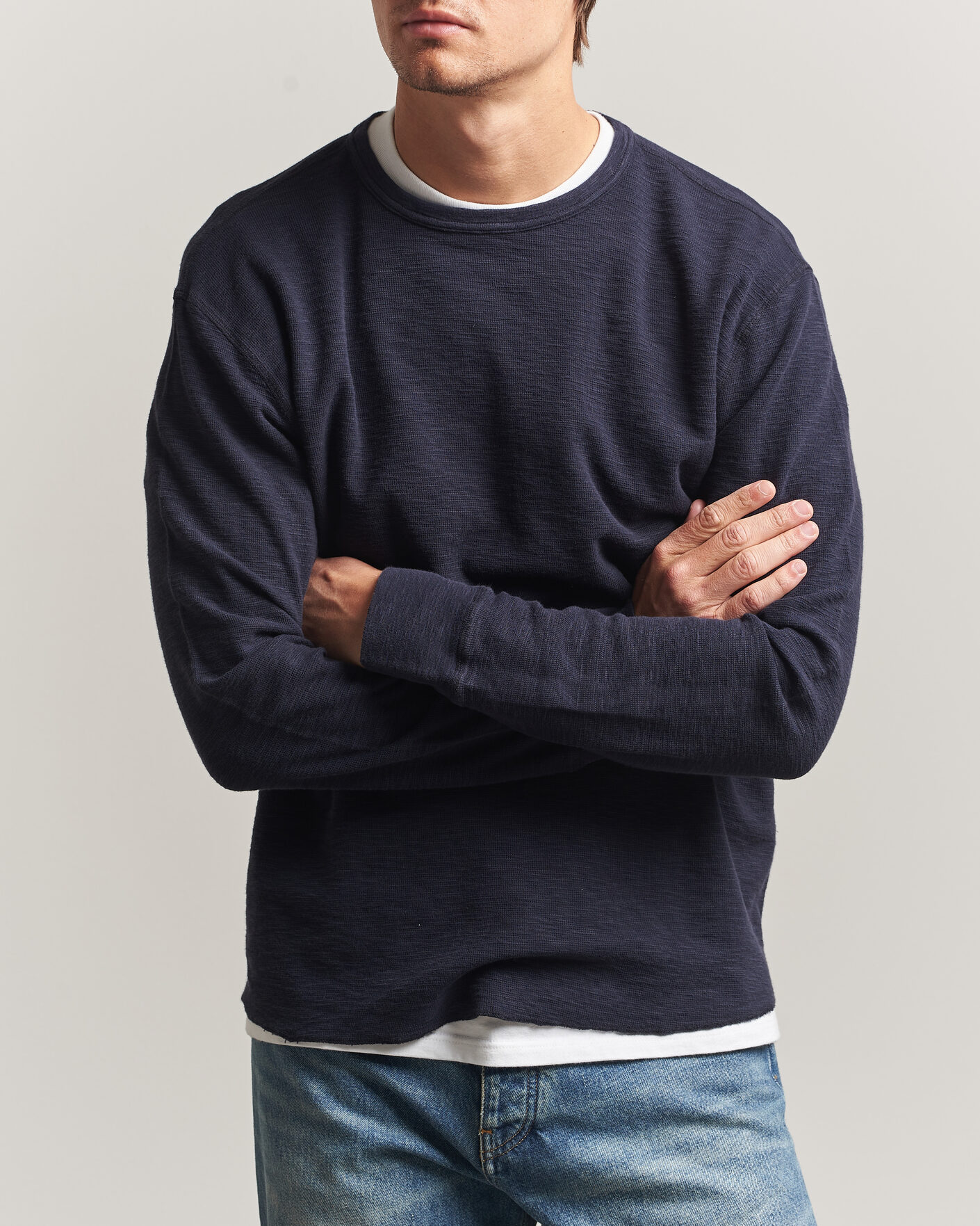 Men | T-Shirts | Sunflower | Long Sleeve Waffle Tee Navy