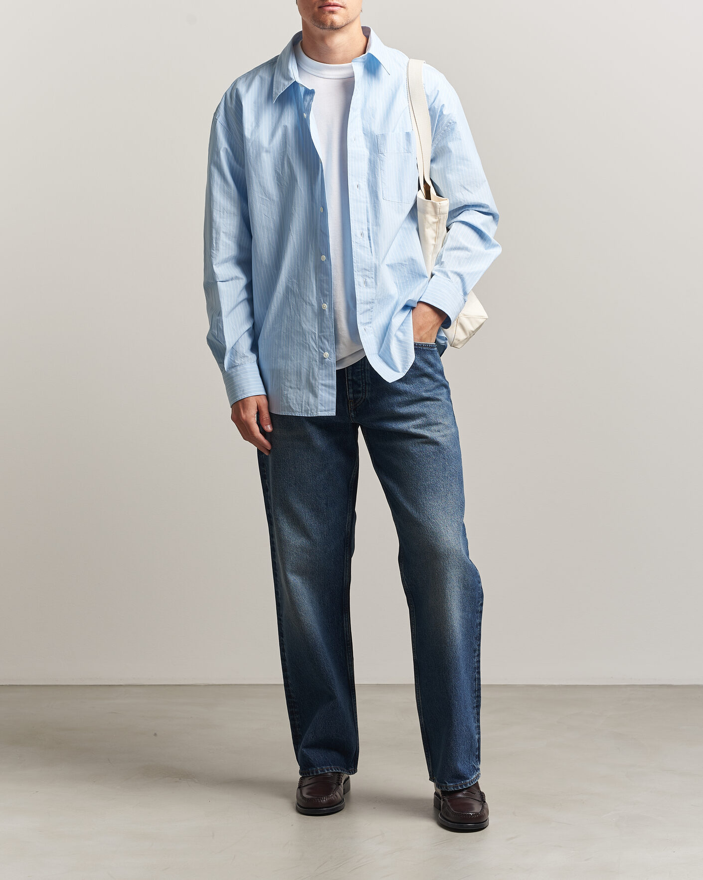 Men | Trousers | Sunflower | Loose Jeans Dark Blue Worn