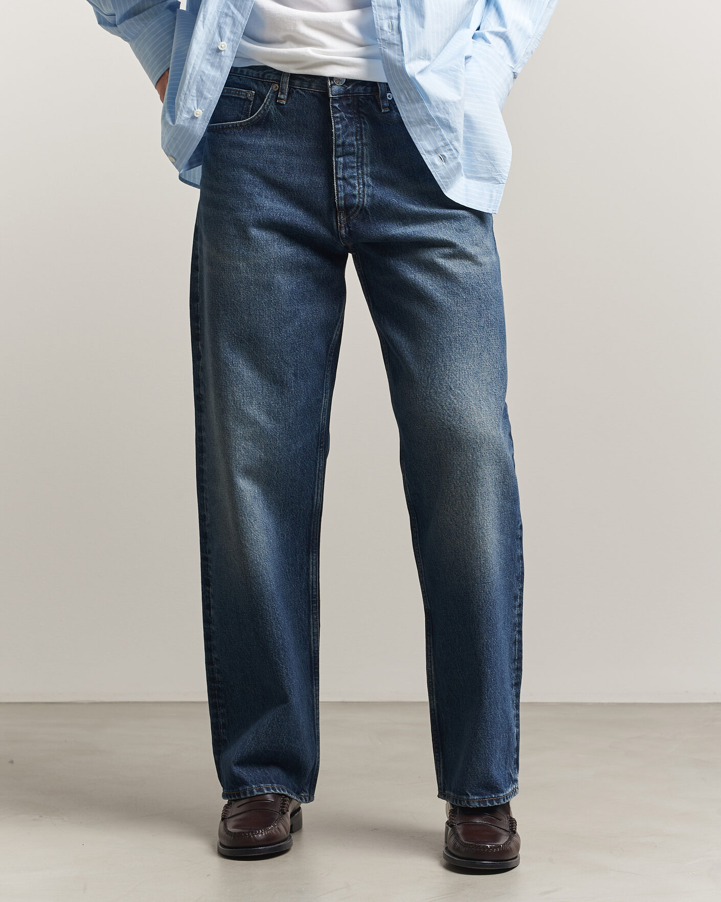 Men | Jeans | Sunflower | Loose Jeans Dark Blue Worn