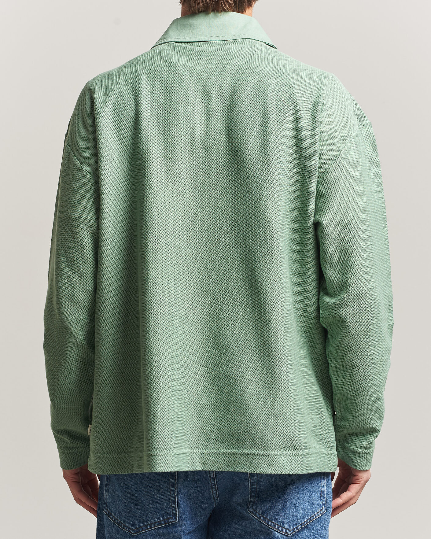 Men | Sweaters & Knitwear | Forét | Herb Textured Knit Polo Green Oxide