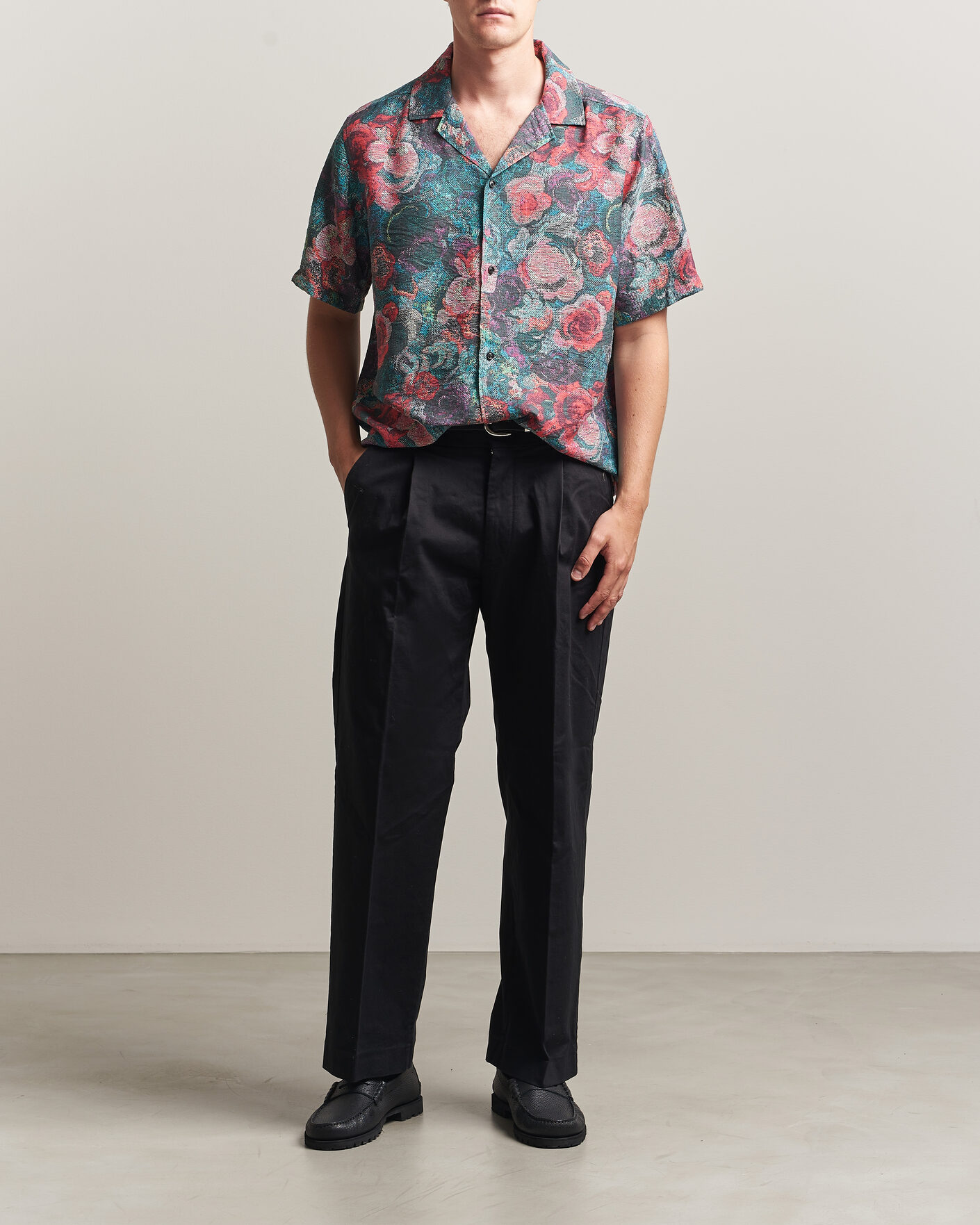 Men | Shirts | LES DEUX | Bouquet AOP Short Sleeve Shirt Multi