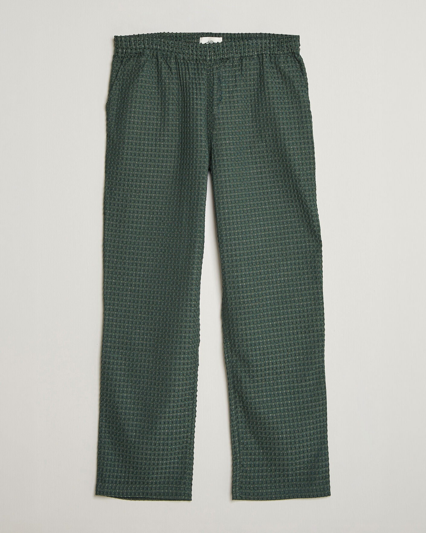 Men | Trousers | LES DEUX | Check Seersucker Casual Pants Pine Green