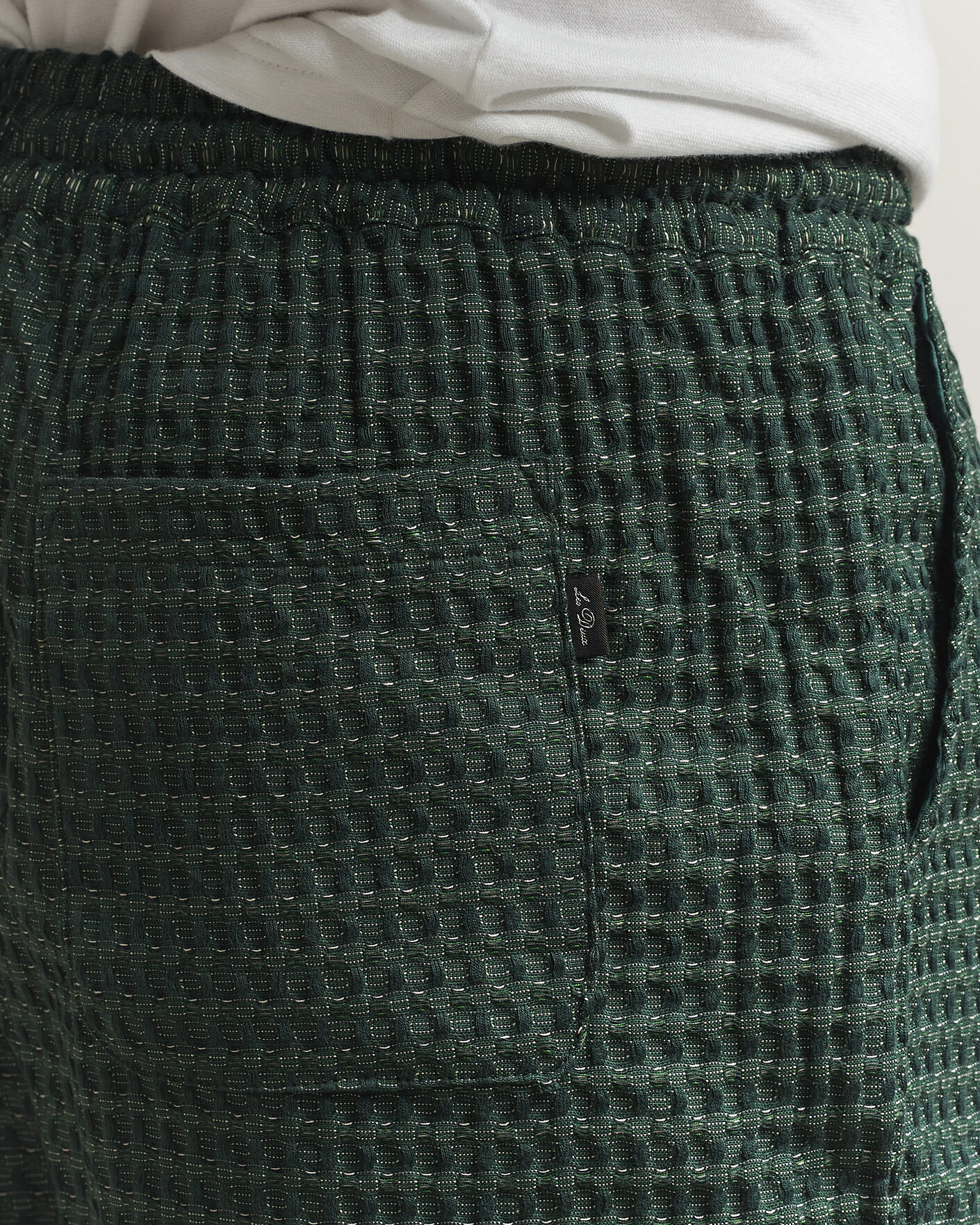 Men | Shorts | LES DEUX | Check Seersucker Casual Shorts Pine Green