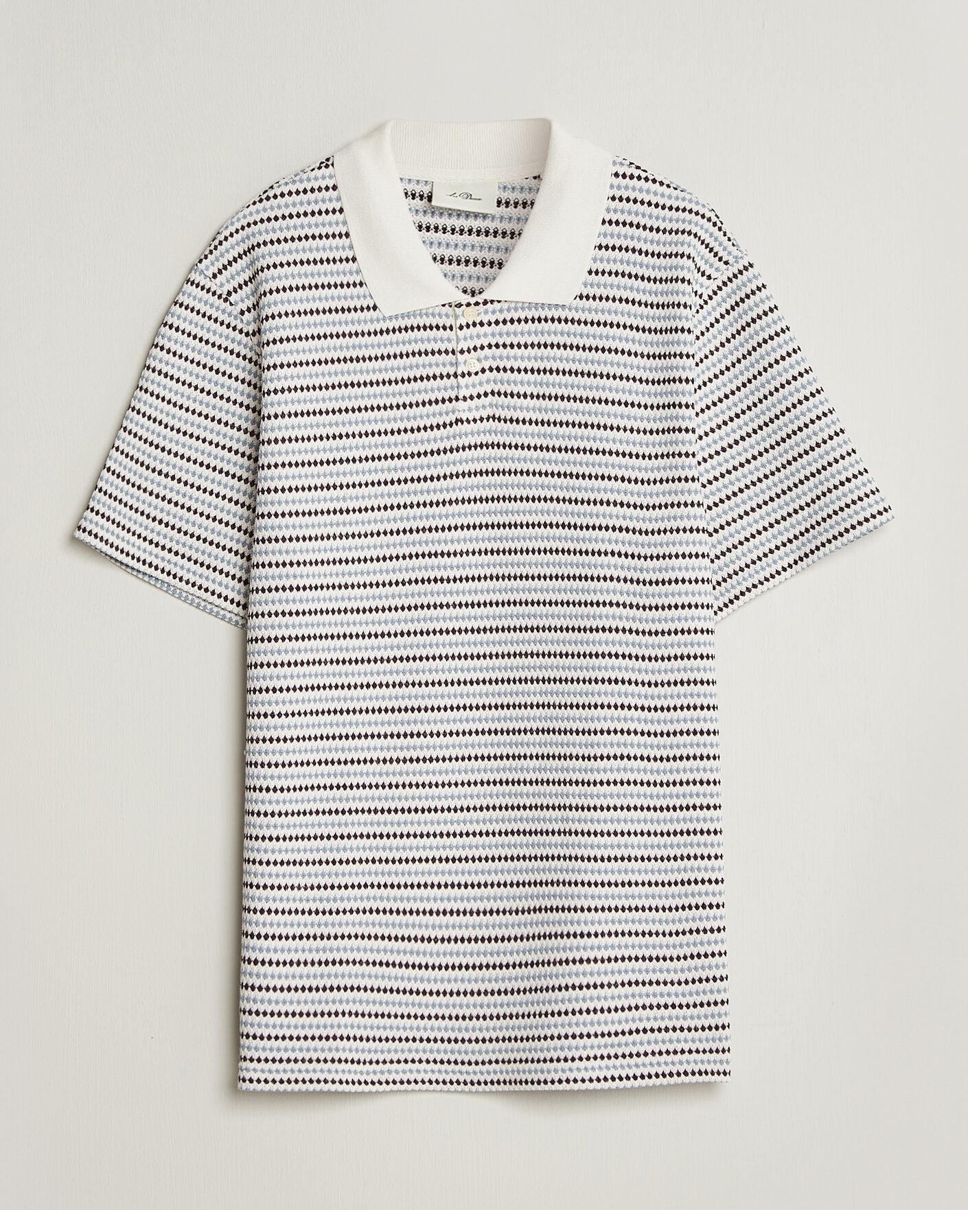 Men | Webshop news | LES DEUX | Knitted Stripe Polo Eggnog White