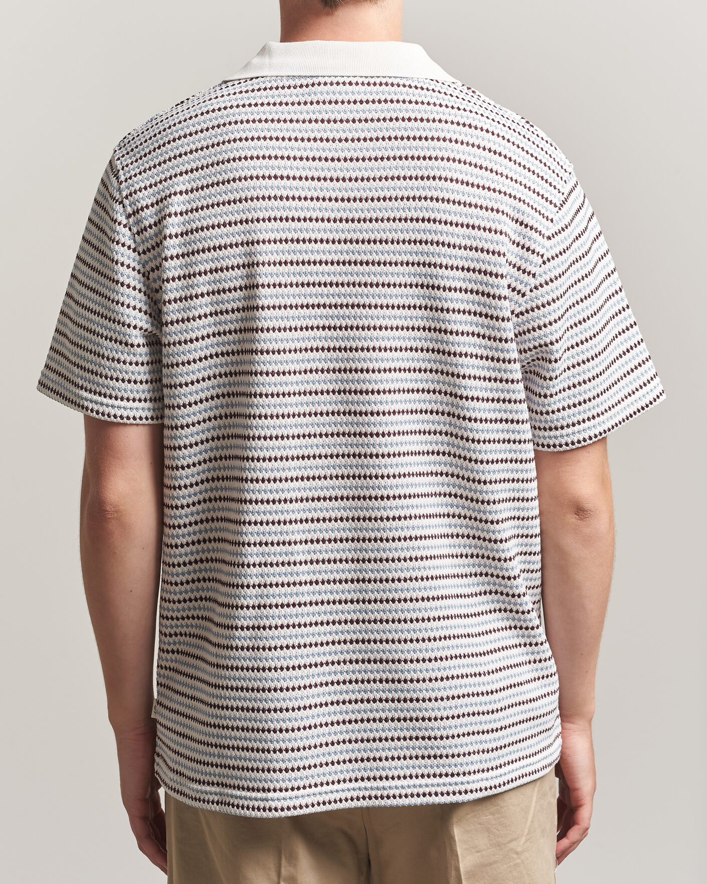 Men | Polo Shirts | LES DEUX | Knitted Stripe Polo Eggnog White