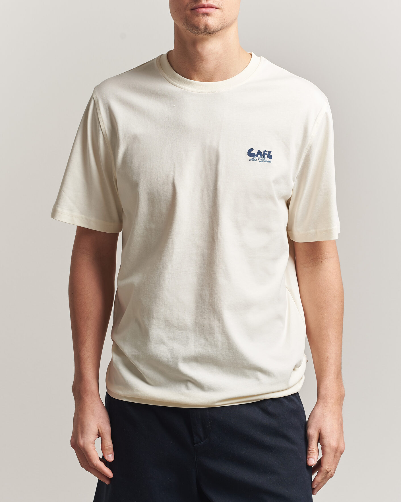 Men | T-Shirts | LES DEUX | Café Backprint T-Shirt Light Ivory