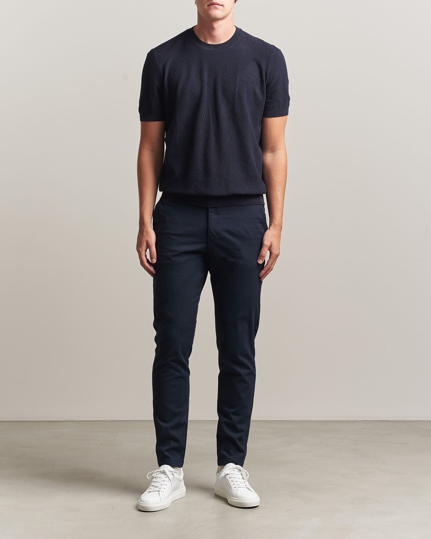 Men | Trousers | BOSS BLACK | Kaiton Structured Chinos Dark Blue