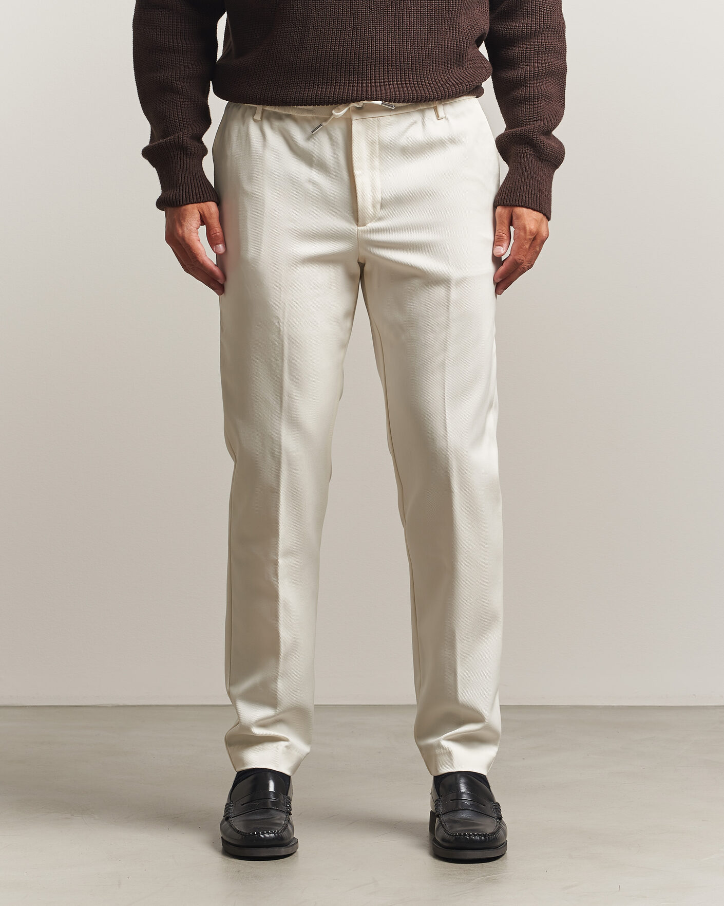 Men | Trousers | BOSS BLACK | Kane Drawstring Trousers Open White