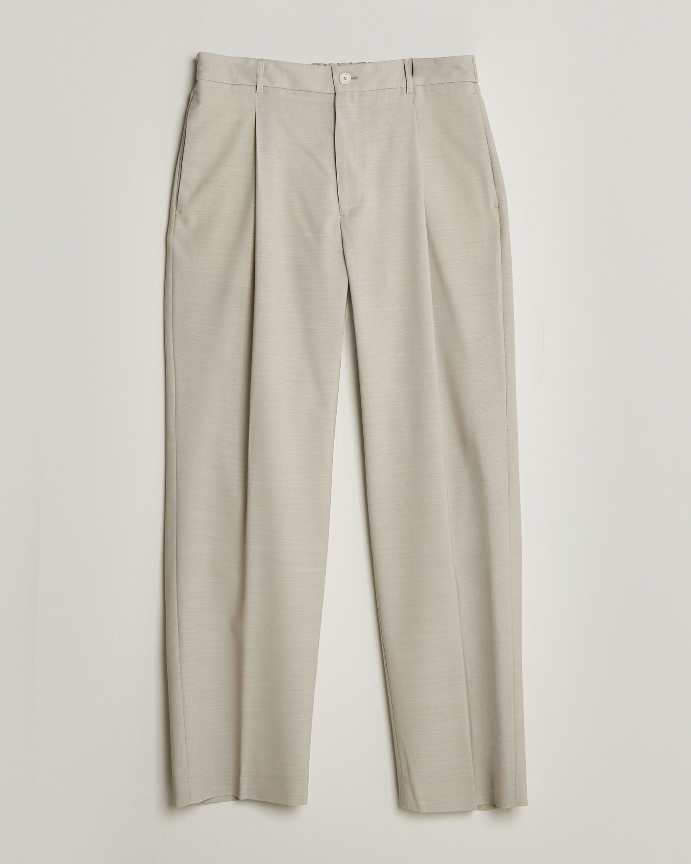 Men | Trousers | BOSS BLACK | Pat Pleated Wool Trousers Light Beige