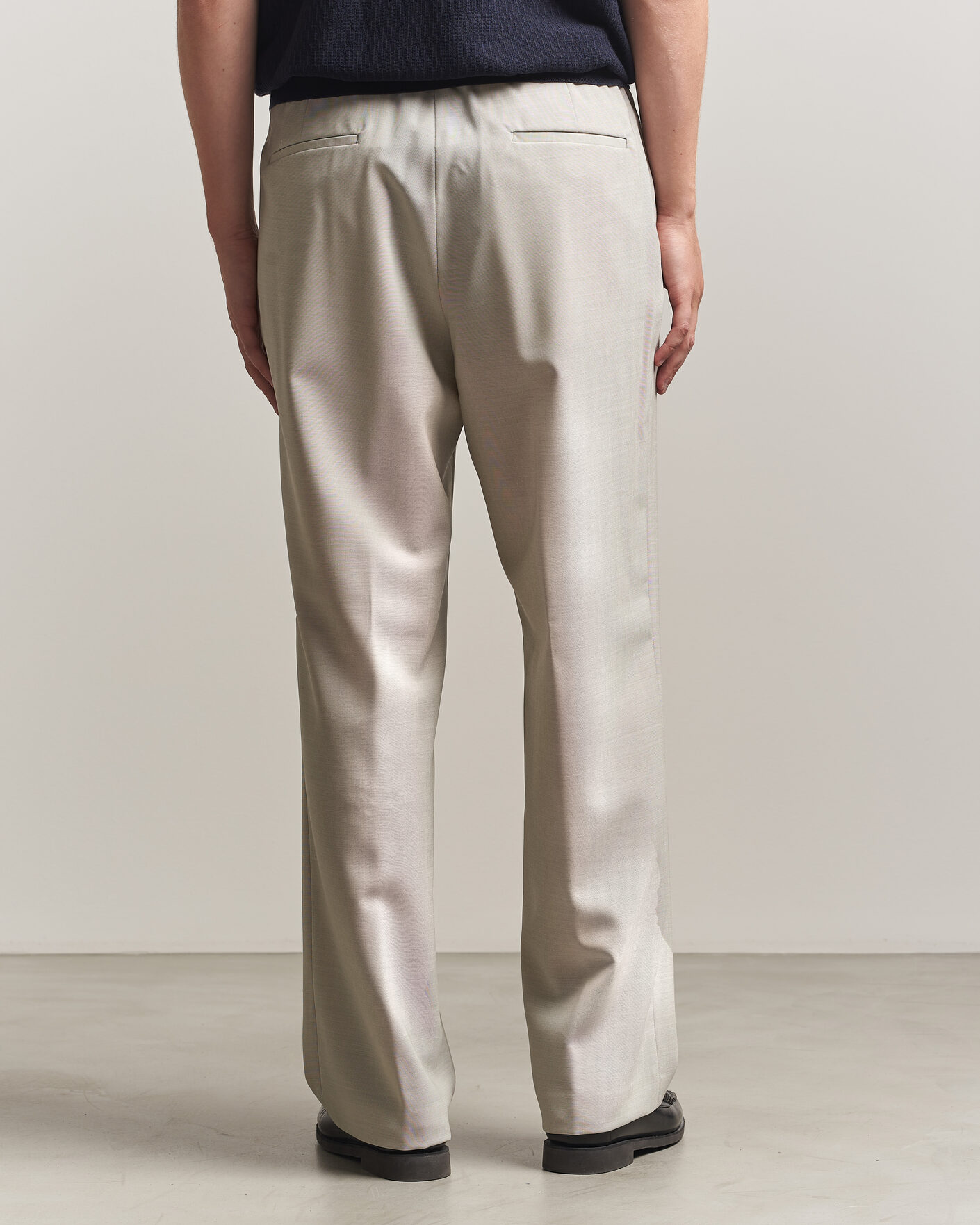 Men | Trousers | BOSS BLACK | Pat Pleated Wool Trousers Light Beige