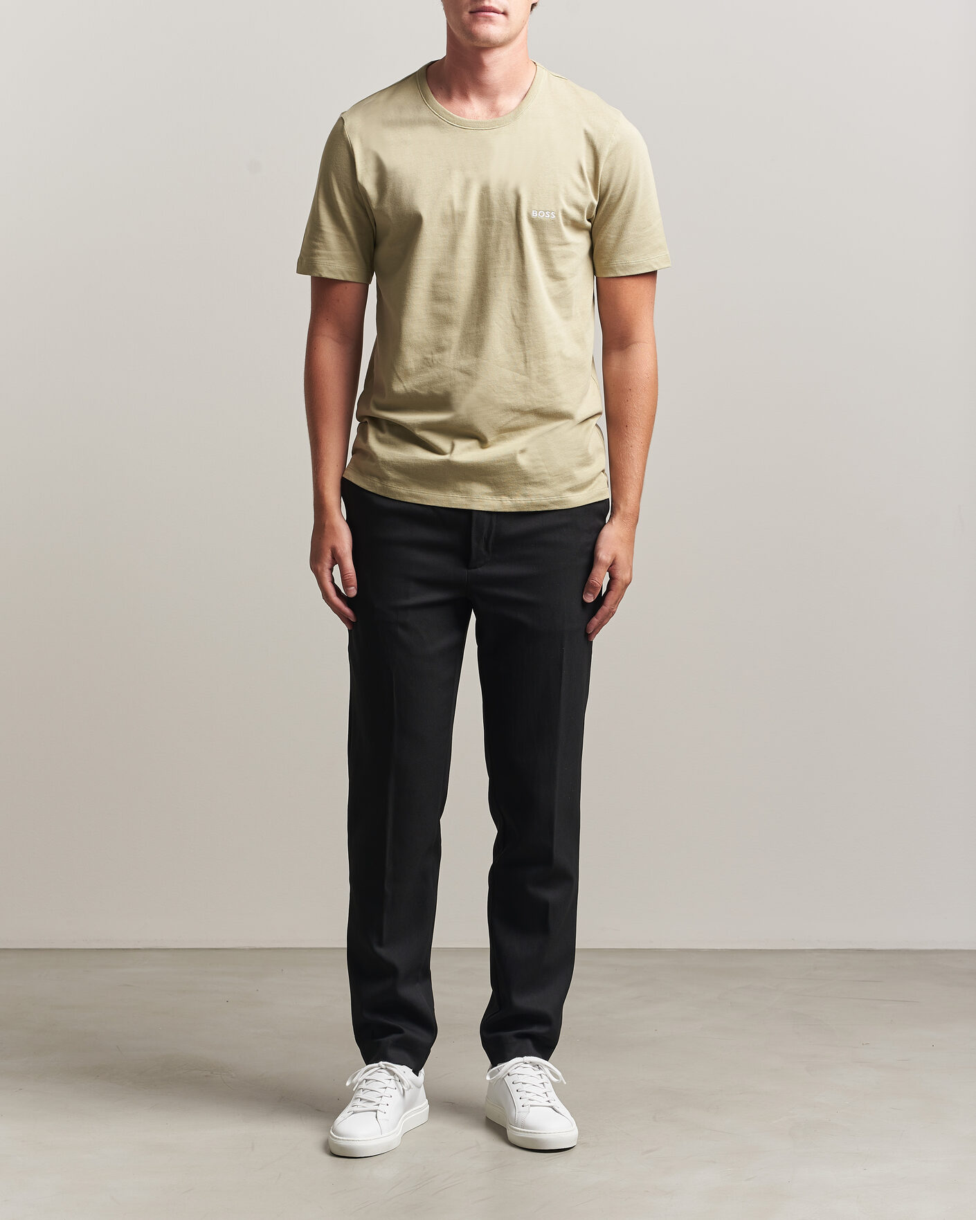Men | T-Shirts | BOSS BLACK | 3-Pack Crew Neck T-Shirt Green/Beige/White
