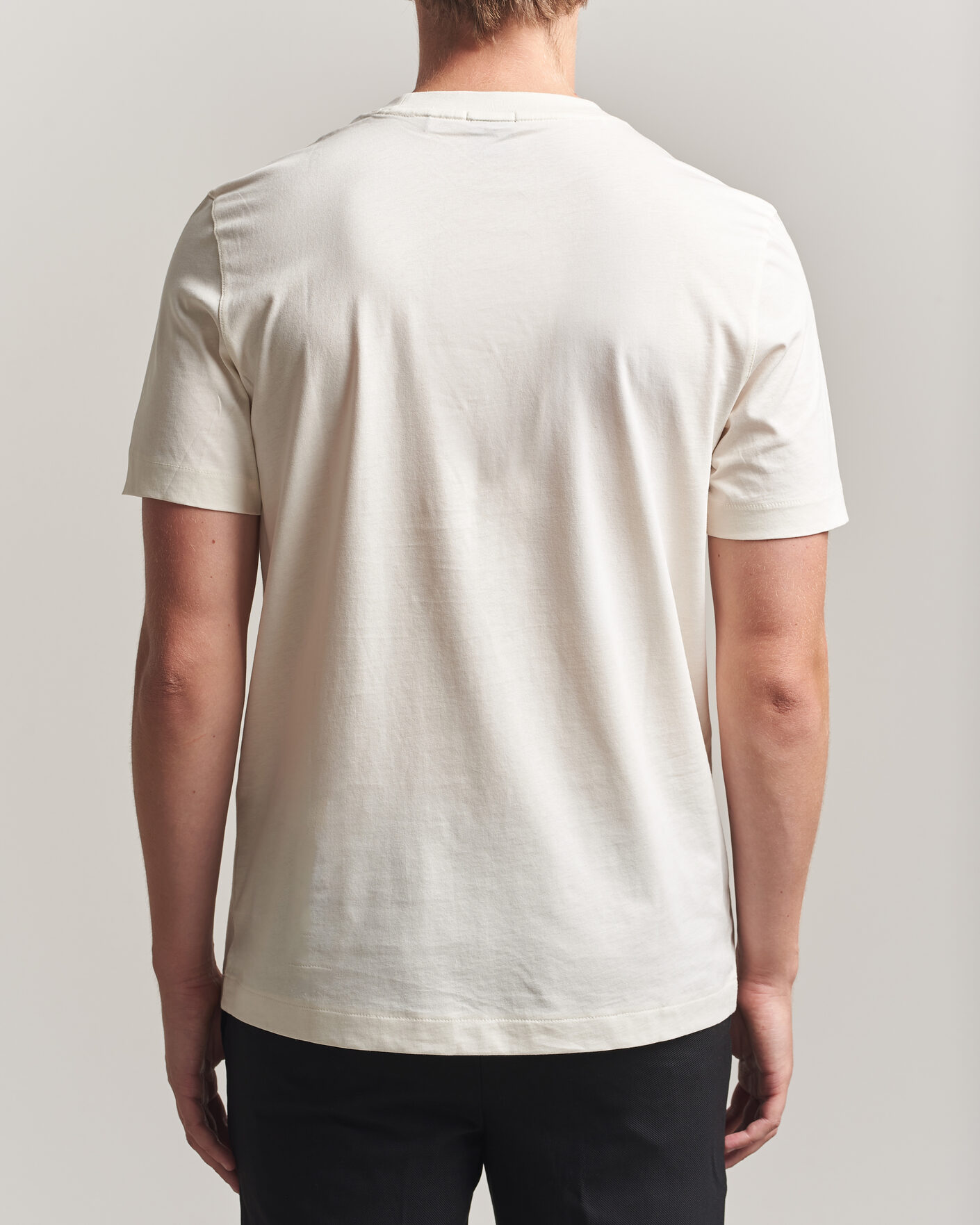 Men | T-Shirts | BOSS BLACK | Thompson Crew Neck T-Shirt Open White