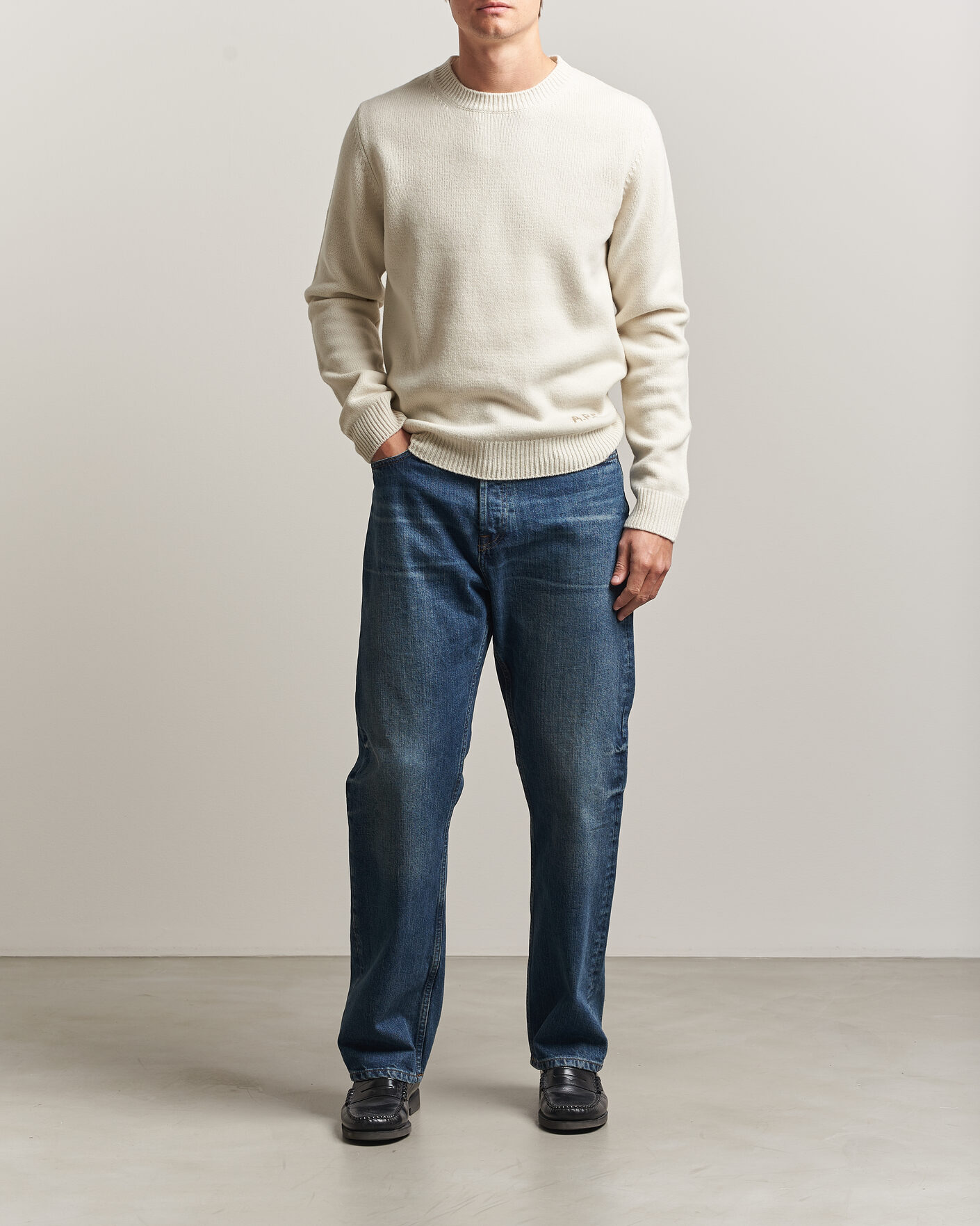 Men | Sweaters & Knitwear | A.P.C. | Edmond Wool Knitted Sweater Ecru