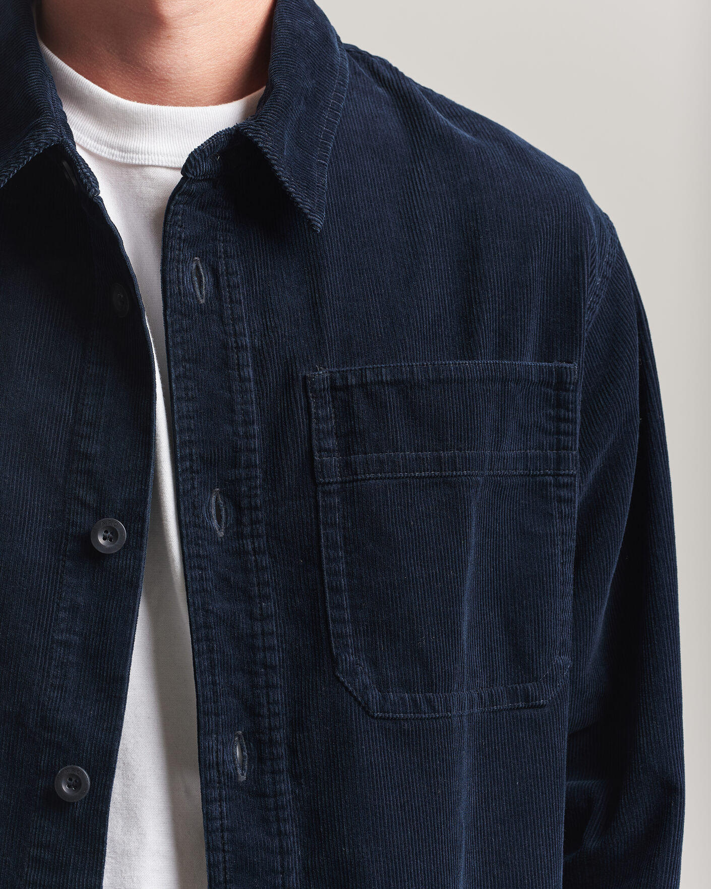 A.P.C. Basile Corduroy Overshirt Dark Navy at CareOfCarl.com