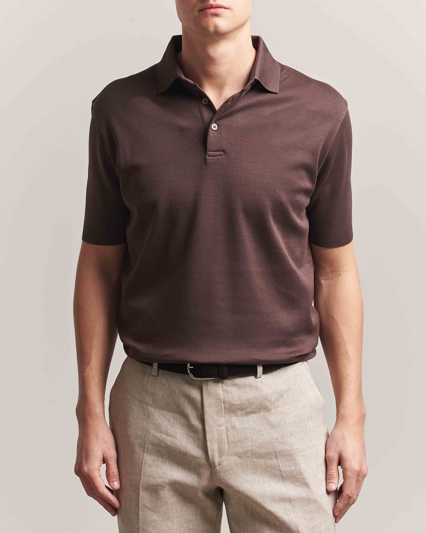 Men | Polo Shirts | Herno | Micro Piquet Polo Brown