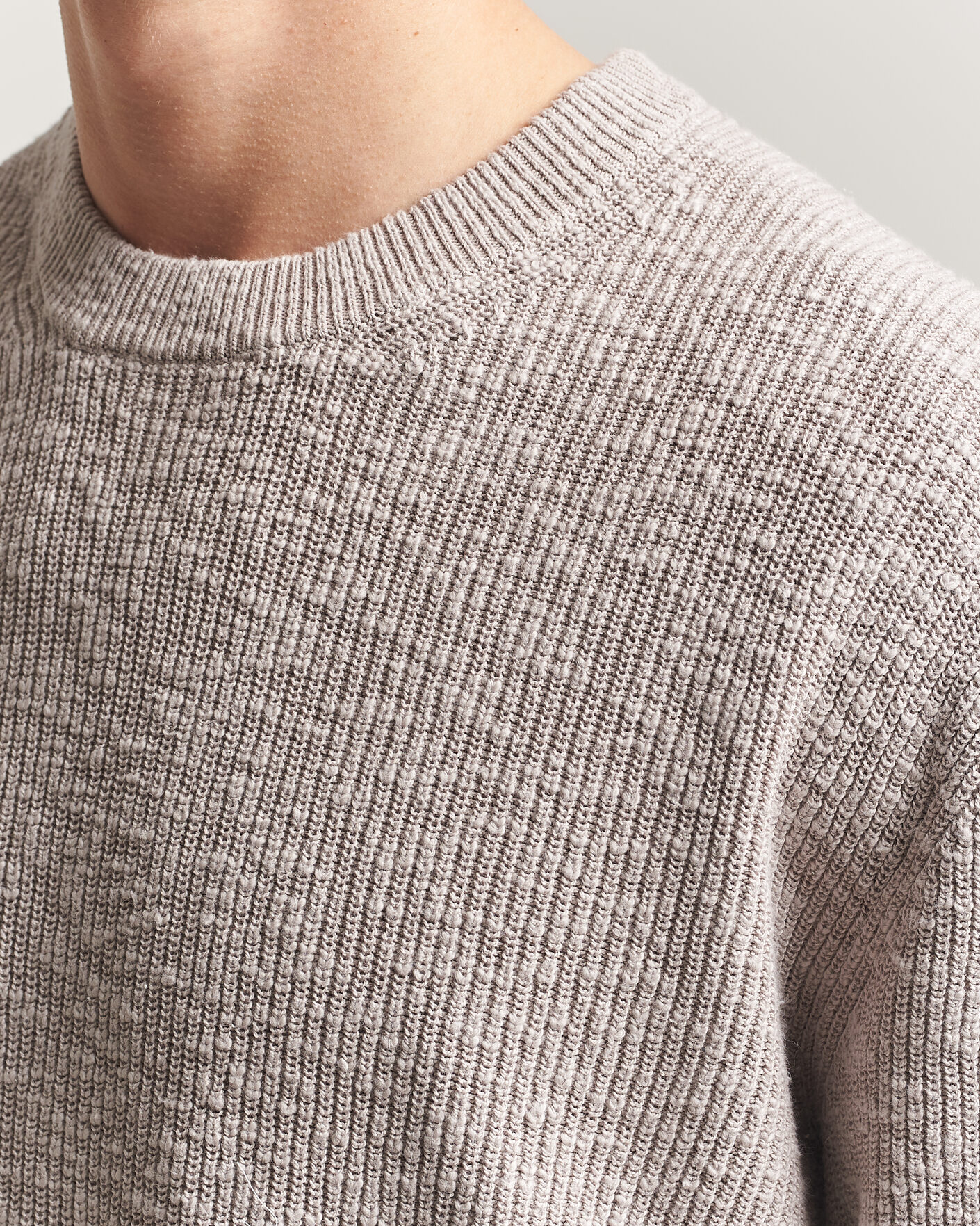 NN07 Russell Cotton Knitted Sweater Moon Dust at CareOfCarl.com
