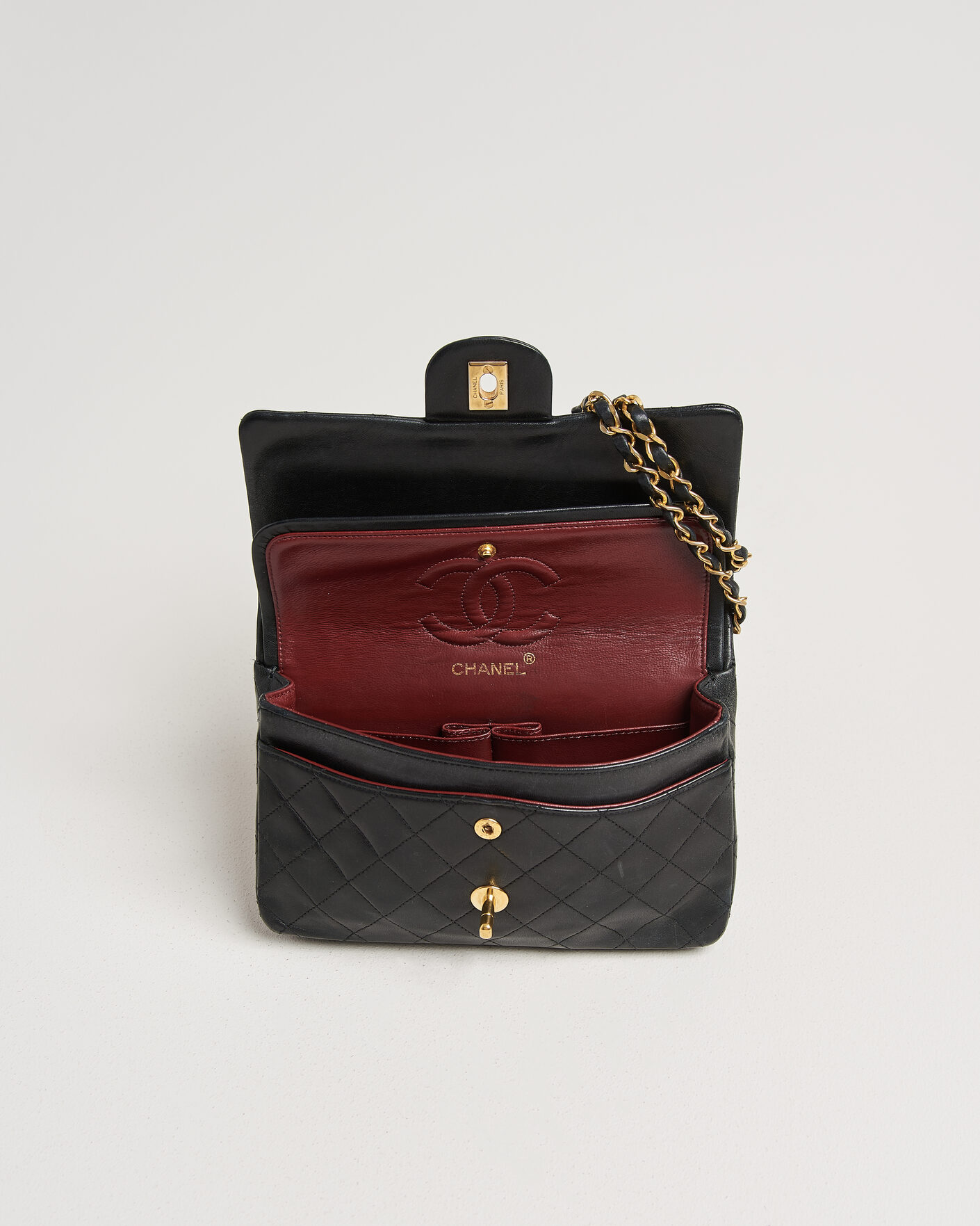 Men | Chanel Pre-Owned Classic Small Double Flap Bag Black | Chanel Pre-Owned | Classic Small Double Flap Bag Black