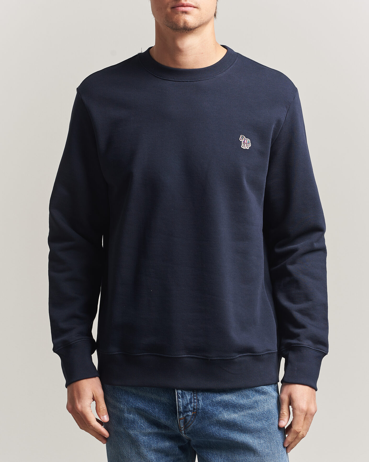 Men | Sweaters & Knitwear | PS Paul Smith | Zebra Organic Cotton Sweatshirt Navy