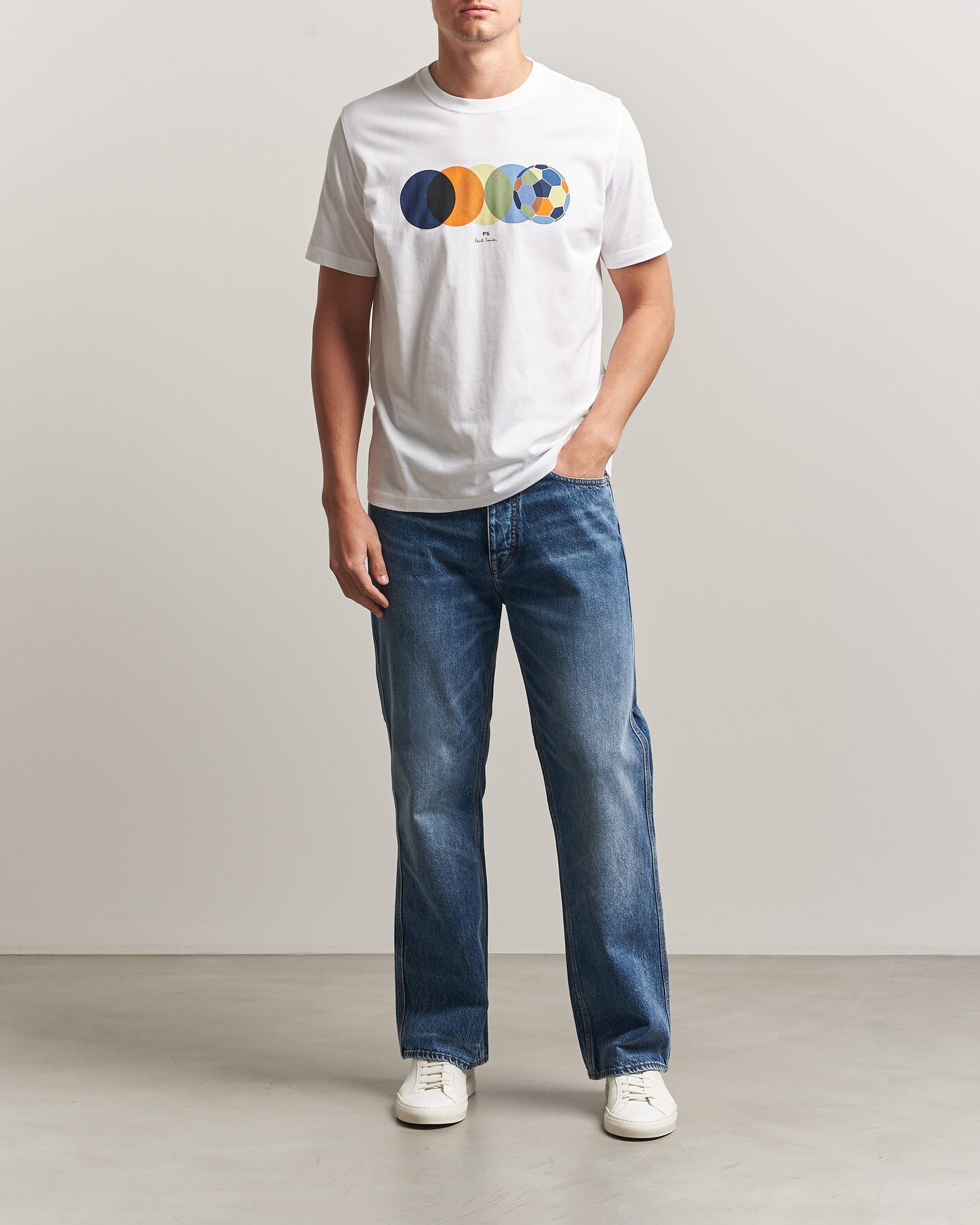 Men | T-Shirts | PS Paul Smith | Footbal Crew Neck T-Shirt White
