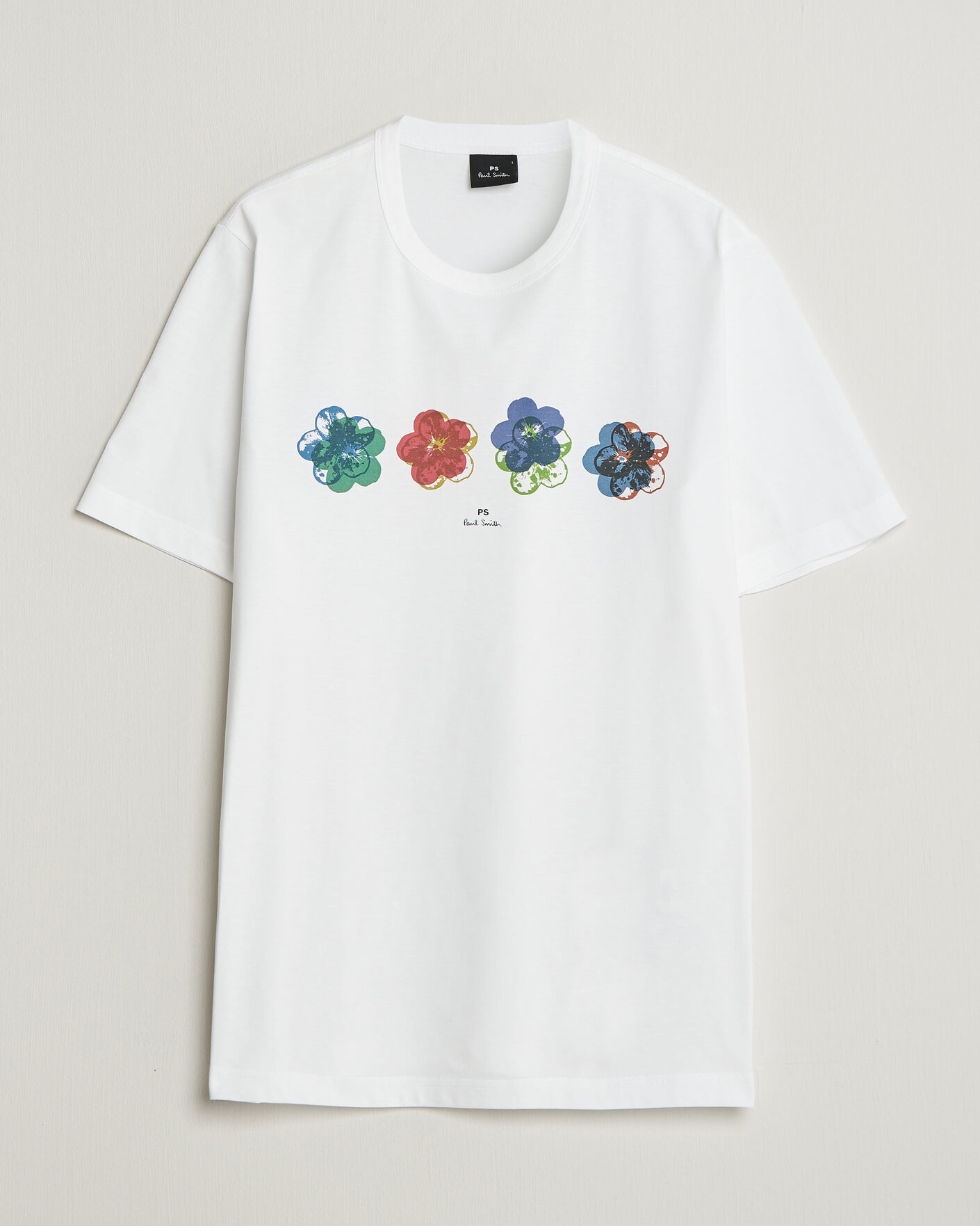 PS Paul Smith Flower Crew Neck T-Shirt White at CareOfCarl.com